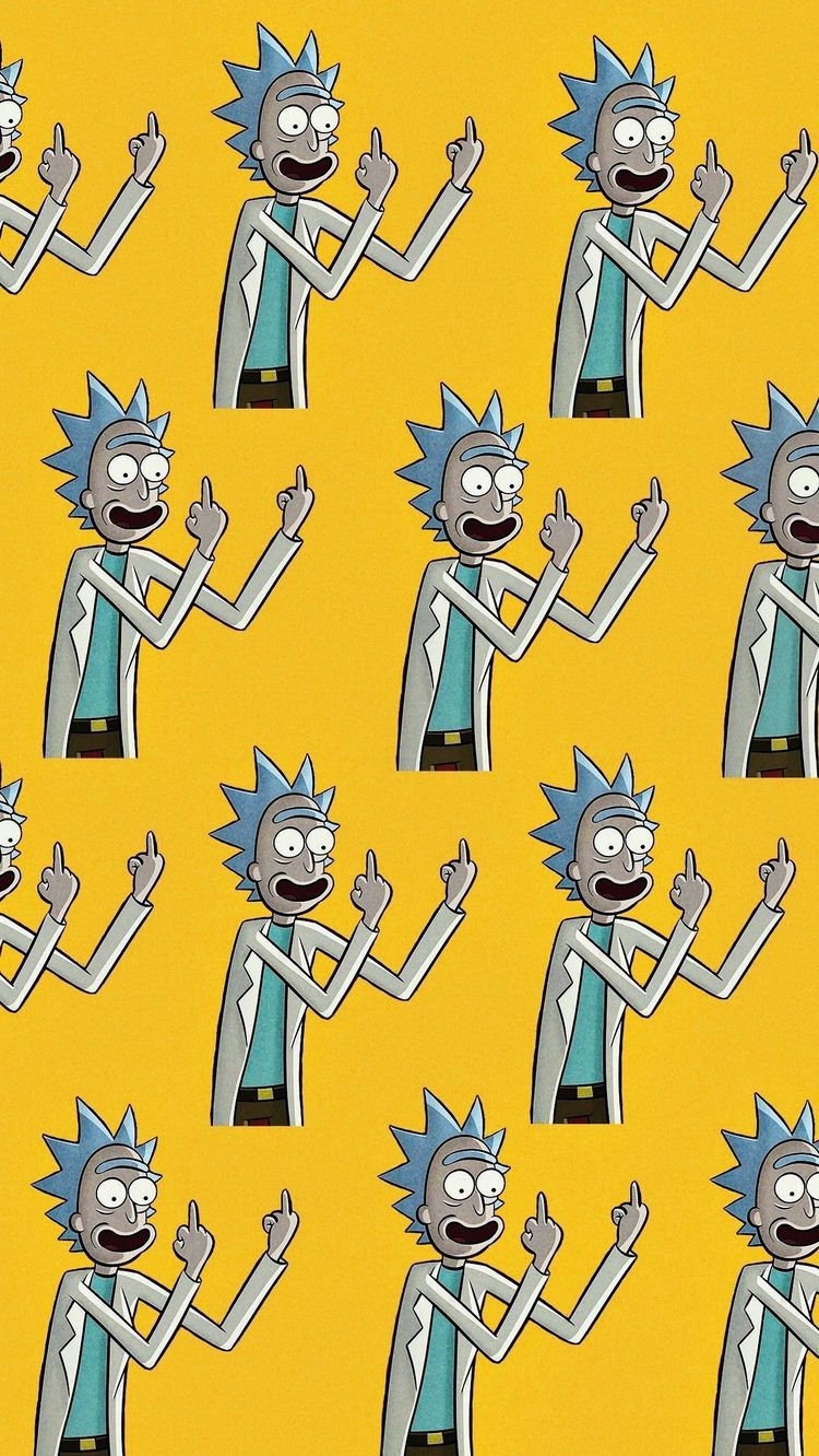 750x1340 Rick And Morty Wallpaper HD Middle Finger, Phone