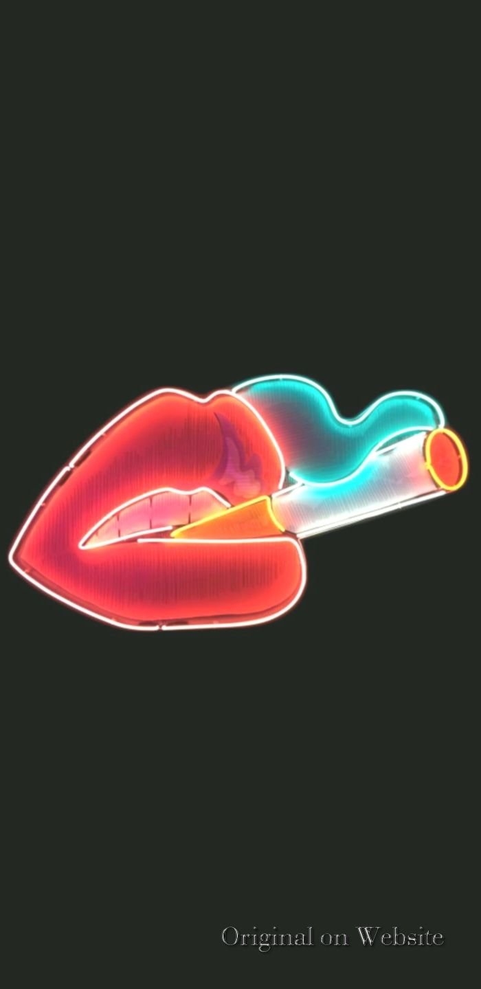 700x1440 Trend iPhone Wallpaper Neon Smoking Lips, Download, Phone