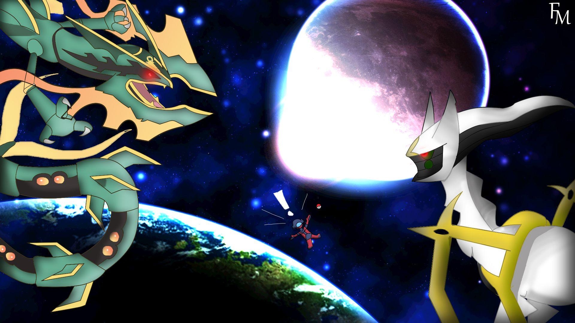 1920x1080 Mega Rayquaza versus Arceus Wallpaper, Desktop