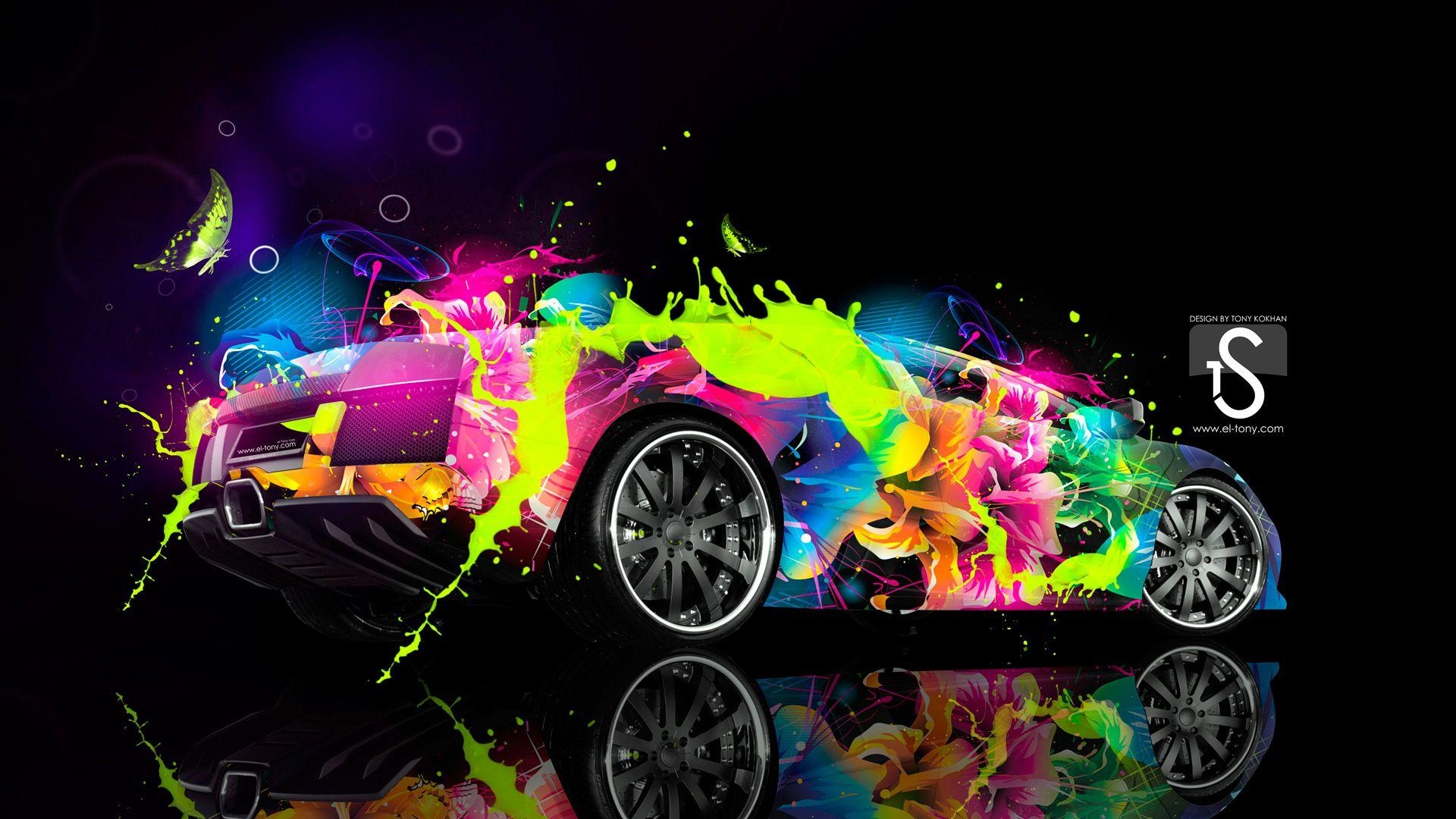 1920x1080 Audi R Front Super Fire Flame Abstract Car Pink Violet Black Colors, Desktop