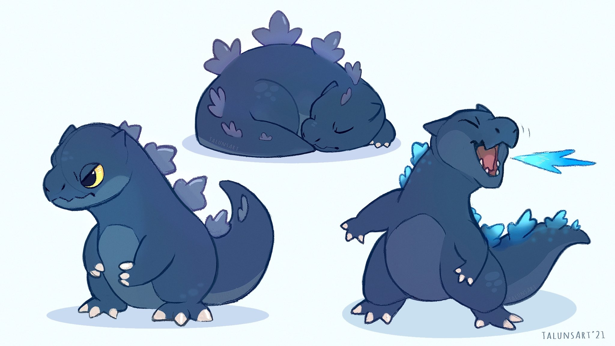 2050x1160 Chibi Kaiju Godzilla Monsterverse Cute Monster Wallpaper:, Desktop