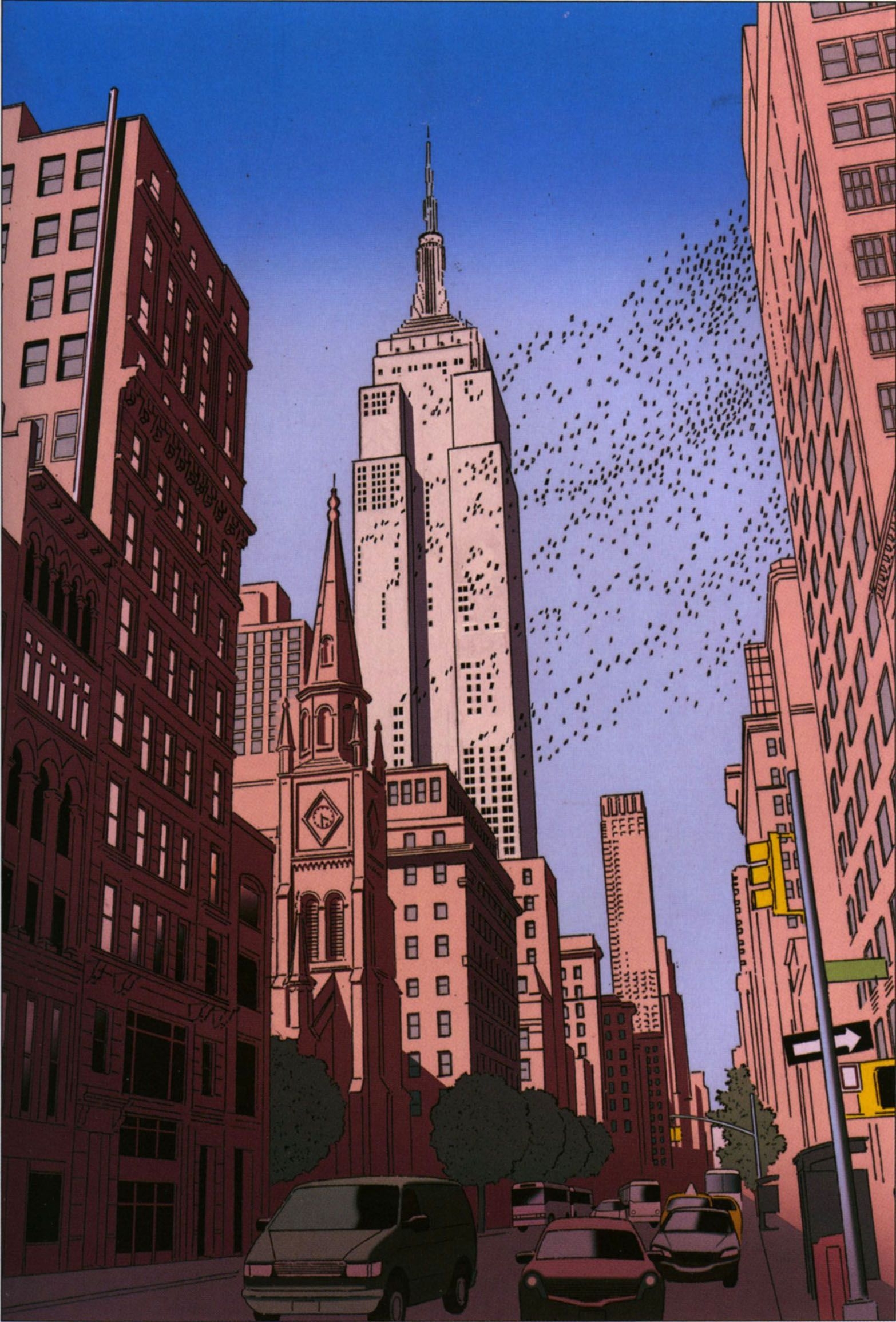 1570x2310 Empire State Building in Flight illustrated by Guy Billout. El arte de la ciudad, Ilustración de la ciudad, Ciudad comics, Phone