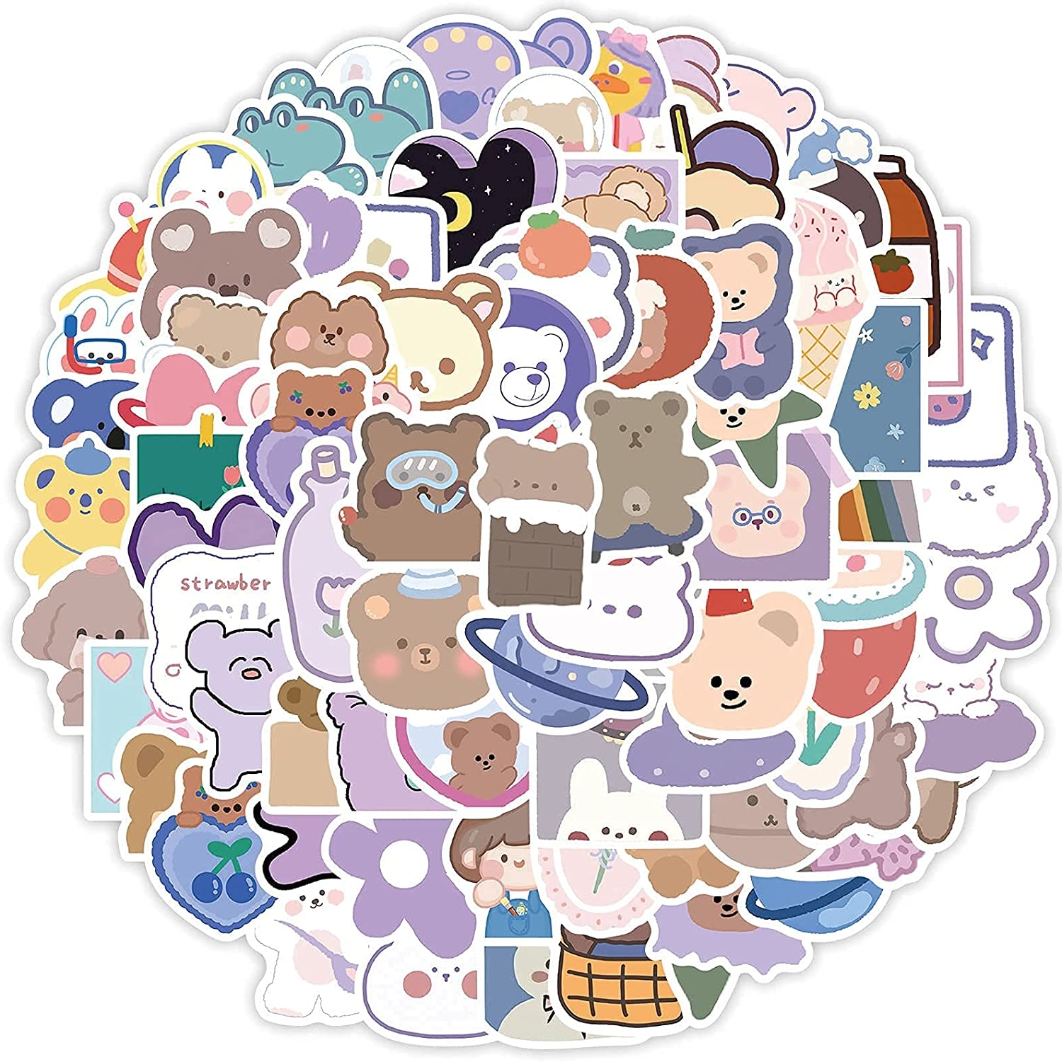 1500x1500 Buy 90pcs Korean Bear Stickers for Water Bottles, Cute Cartoon Animal for Kids, Waterproof Vinyl Stickers for Laptop Hydro Flask Computer Skateboard Online in Hungary. B0943Z7LR4, Phone