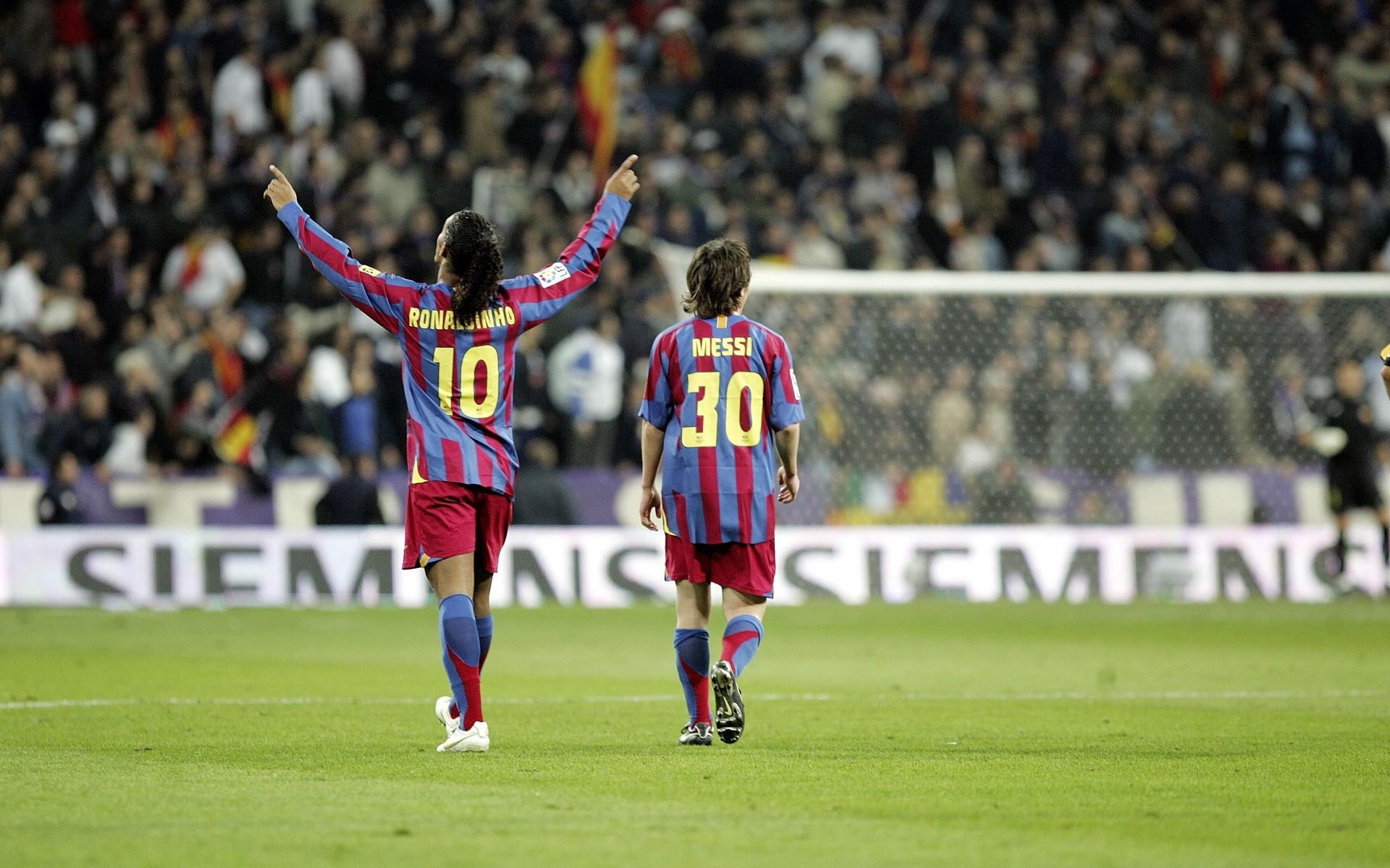 1920x1200 Wallpaper Download Ronaldinho And Lionel Messi On The, Desktop