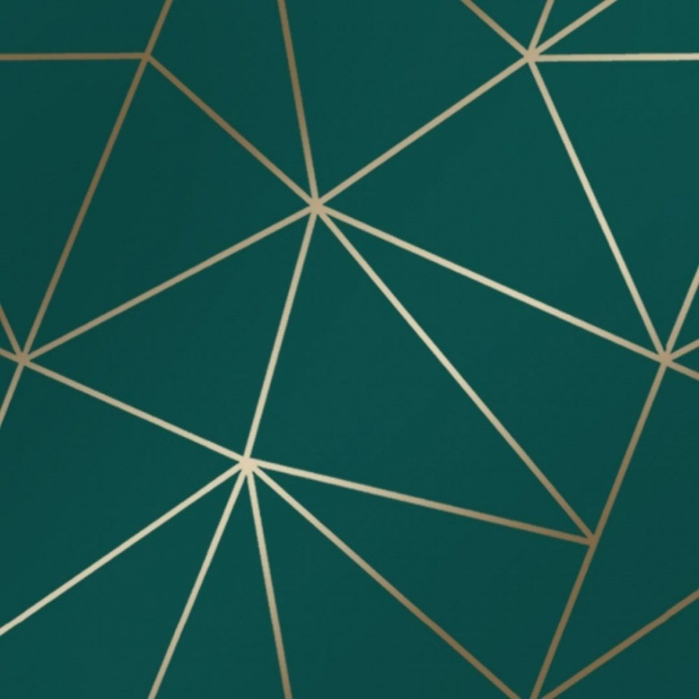 1000x1000 Green And Gold Geometric Wallpaper, Phone