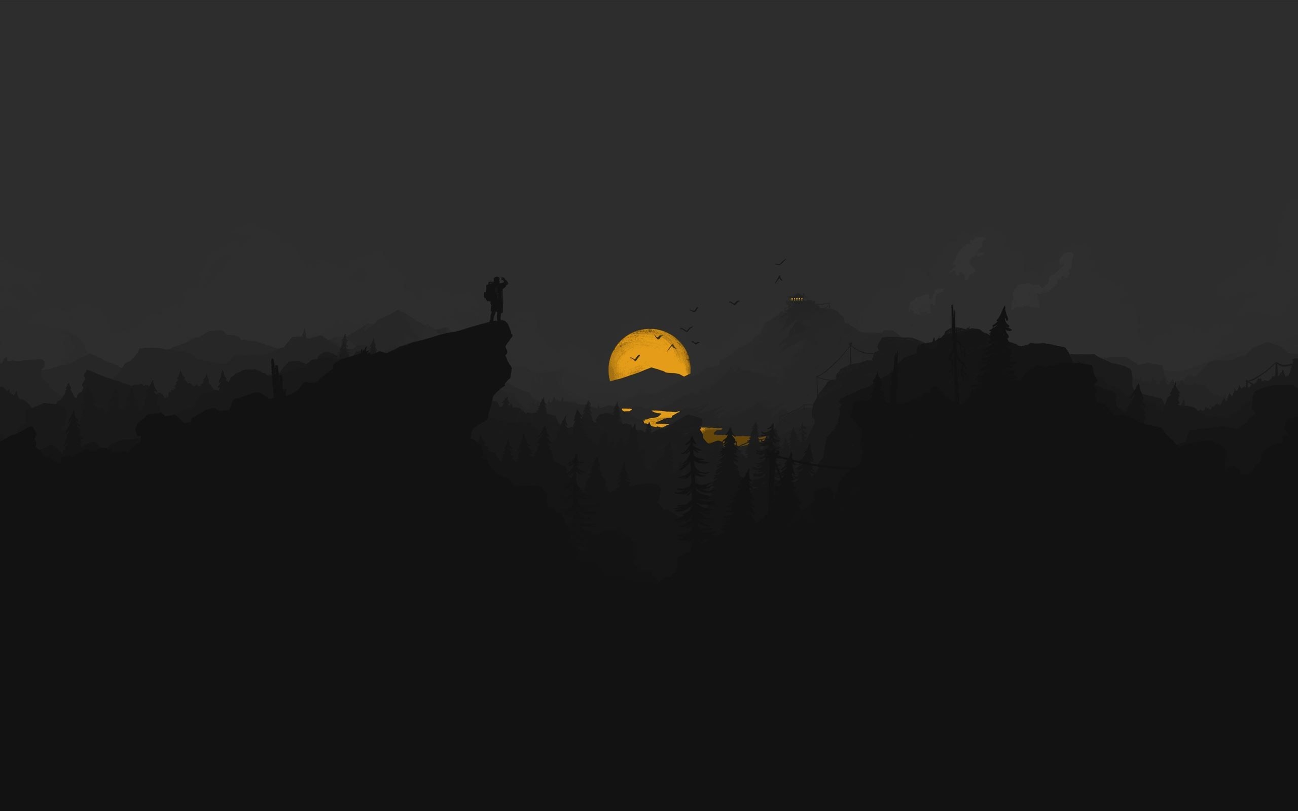 2560x1600 firewatch dark minimal 5k MacBook Air Wallpaper Download, Desktop