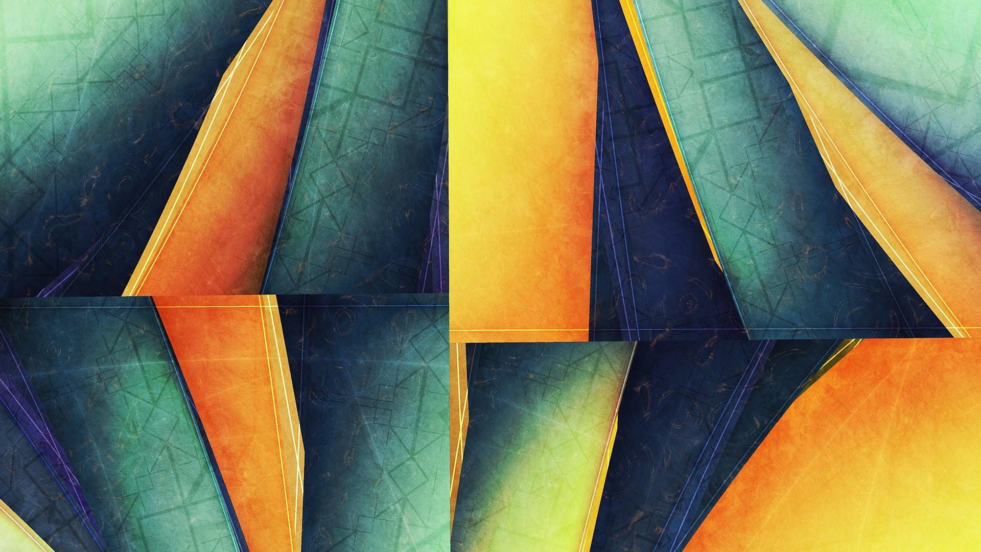 1920x1080  abstract pattern yellow blue wallpaper, Desktop