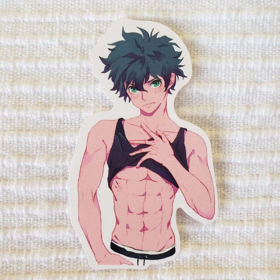 960x960 shirtless deku Sticker Is about 7 cm tall Item, Phone