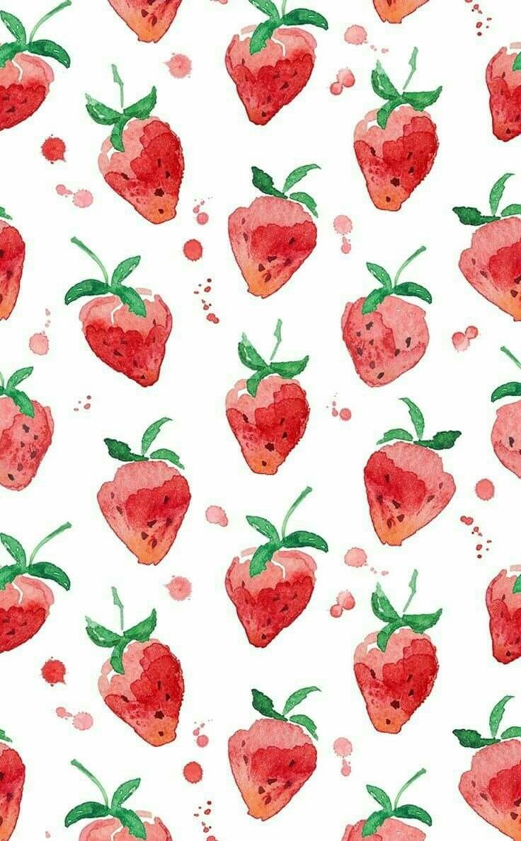 740x1190 Strawberry wallpaper. Watercolor wallpaper, Phone