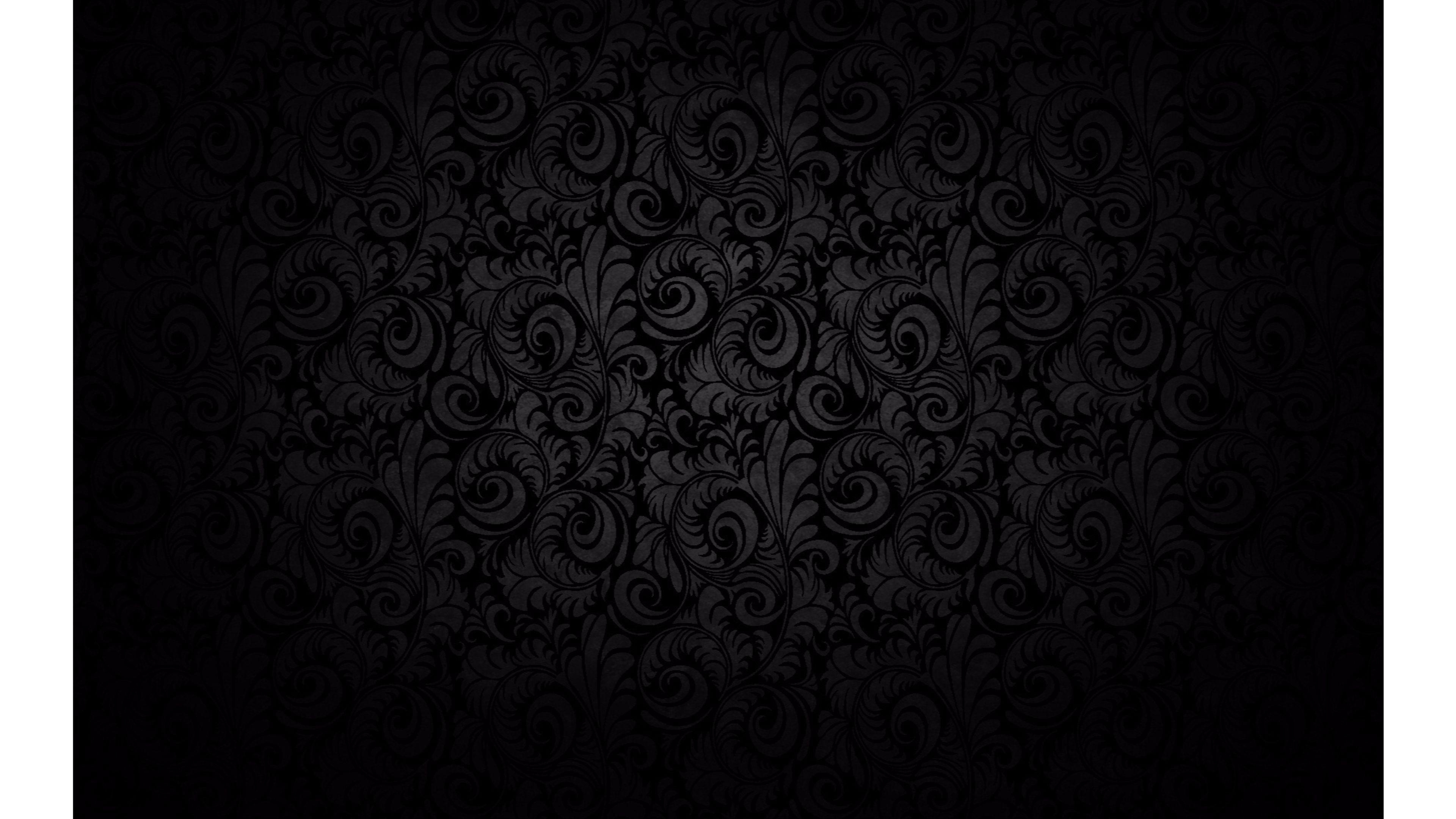 3840x2160 wallpaper black floral black floral print abstract 4k wallpaper, Desktop