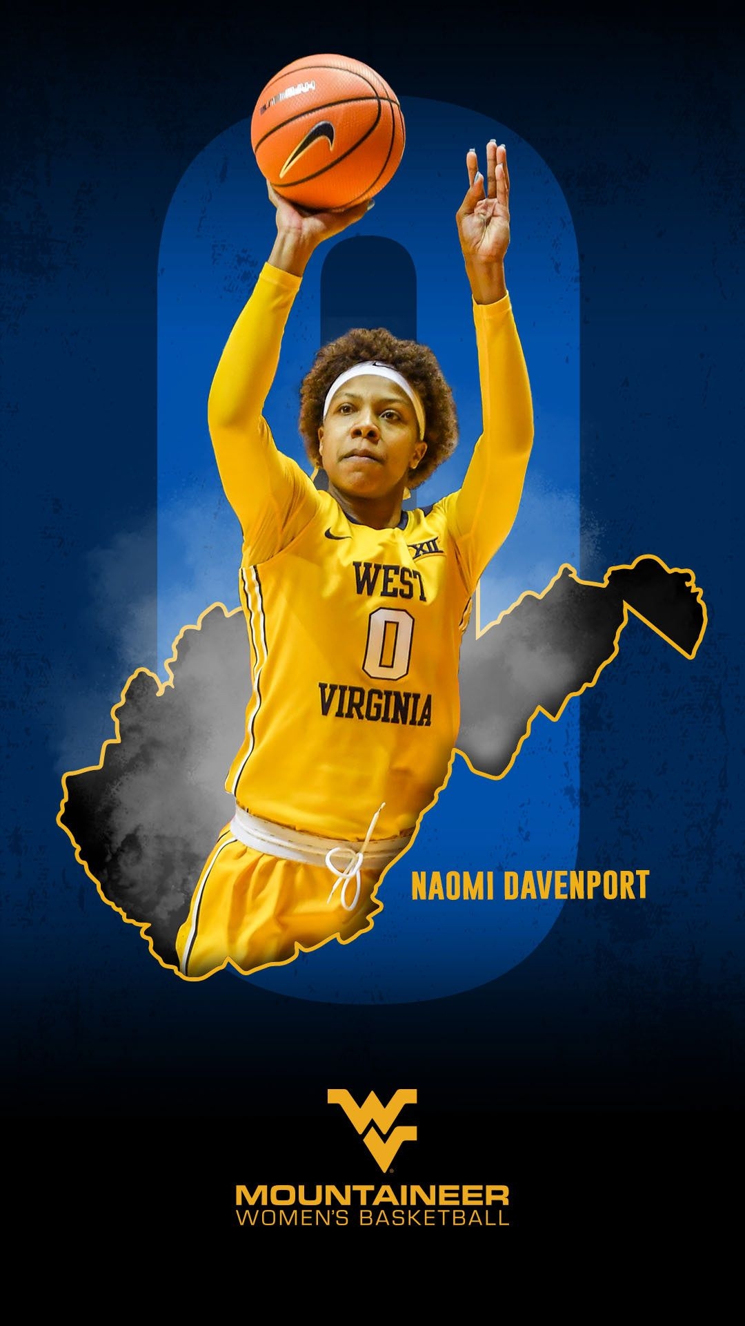 1080x1920 WVU Women's Basketball iPhone Wallpaper Graphics, Phone