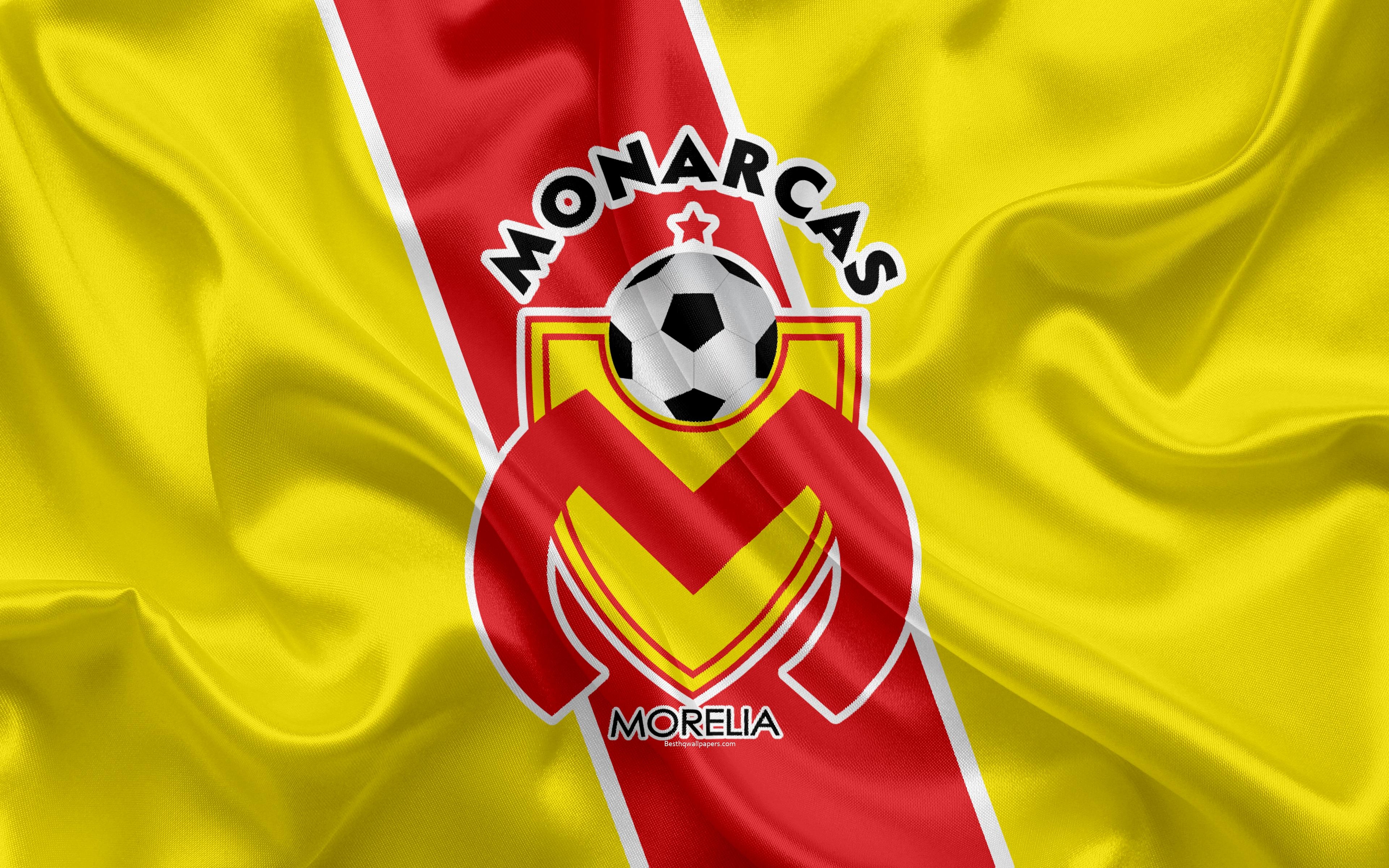 3840x2400 Download wallpaper Monarcas FC, 4K, Mexican Football Club, emblem, Desktop