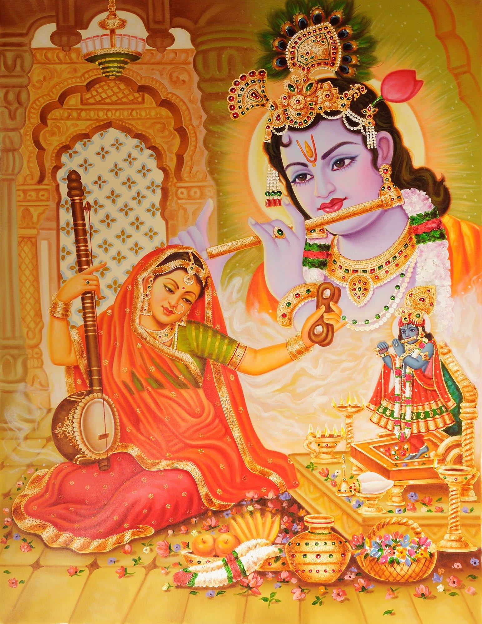 1550x2000 Mirabai and Krishna. Exotic India Art, Phone