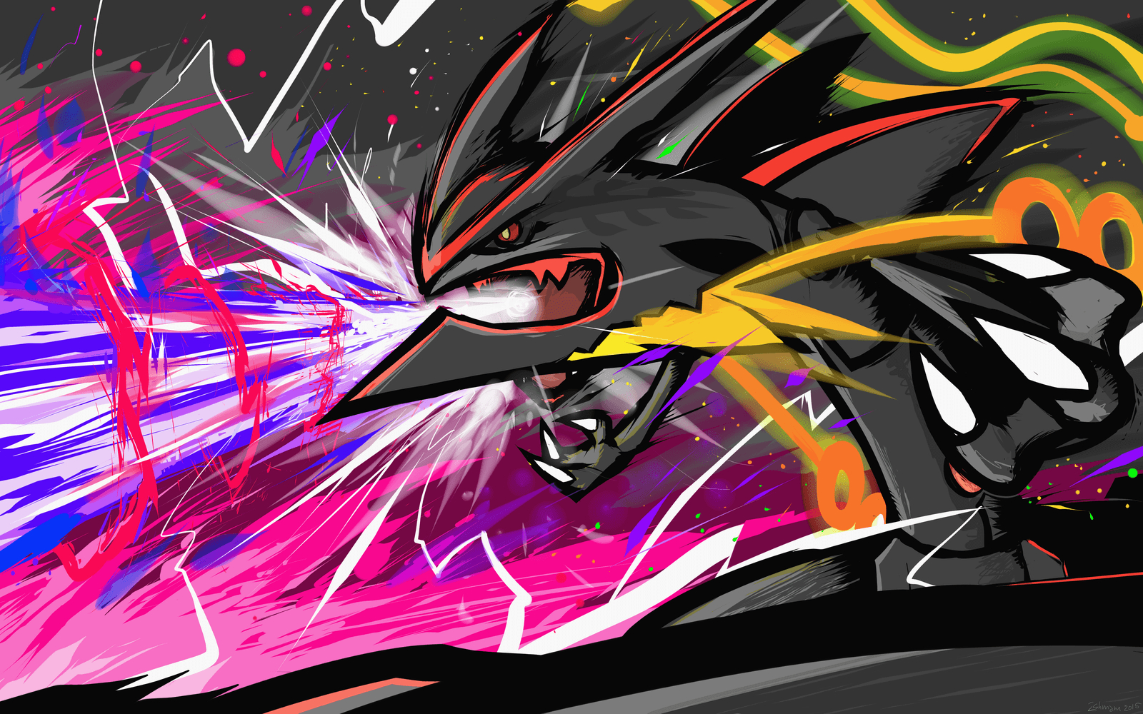 1600x1000 Mega Shiny Rayquaza Dragon Pulse Wallpaper. Pokemon, Desktop