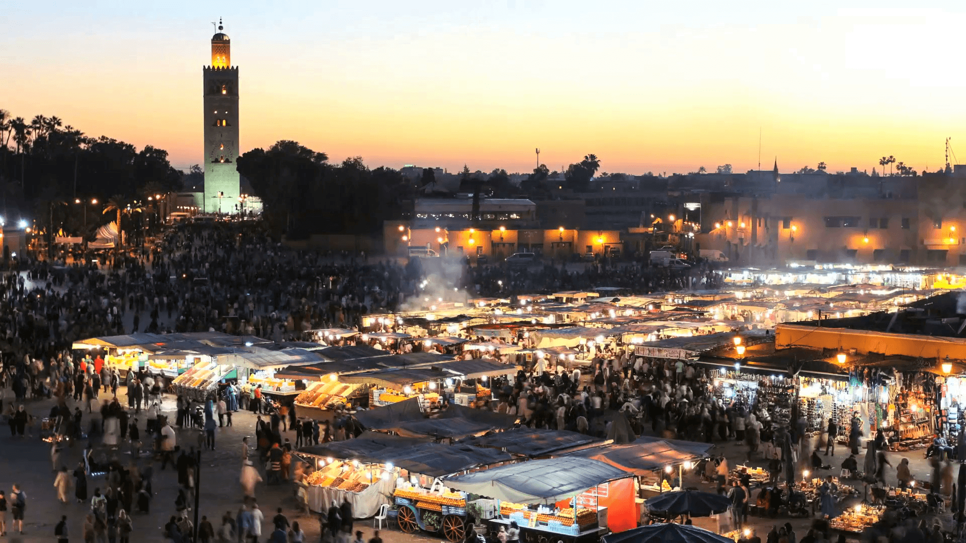 1920x1080 Djemaa El Fna In Marrakech, Morocco (Timeslapse) Stock Video Footage, Desktop