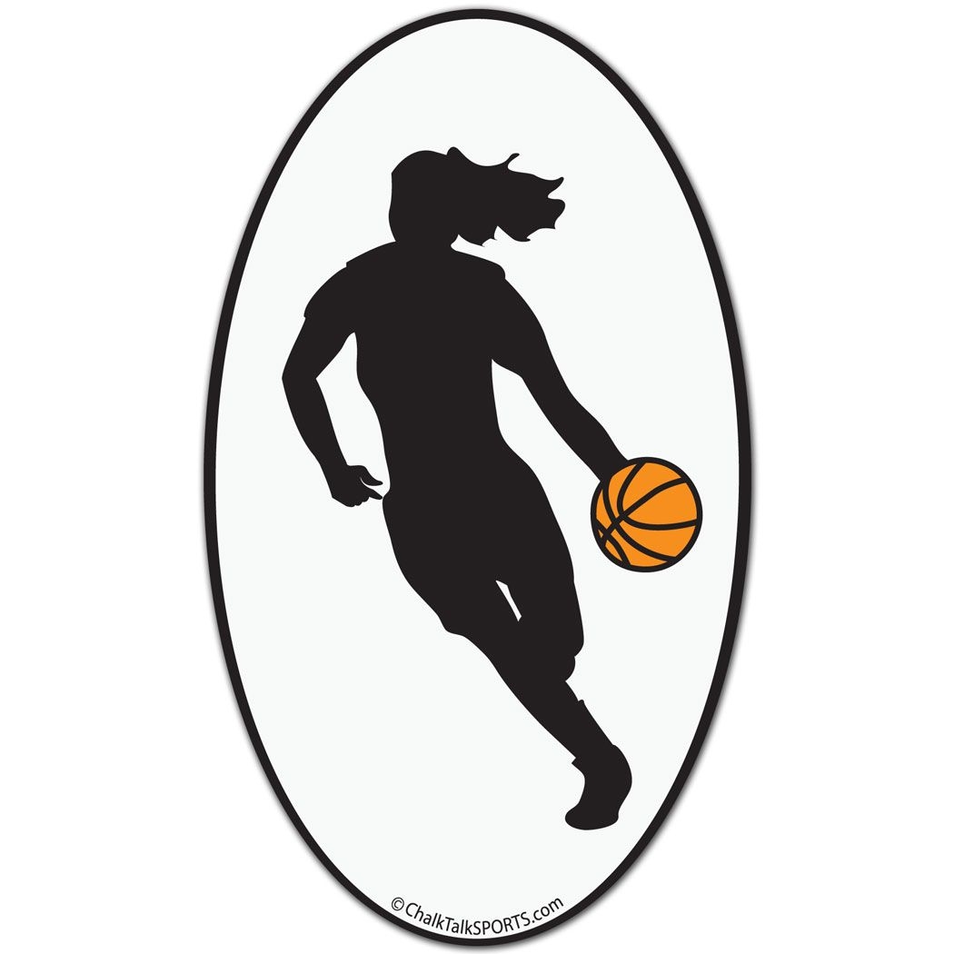 1050x1050 Basketball Car Magnet Silhouette. Girls Basketball Bumper Sticker, Phone