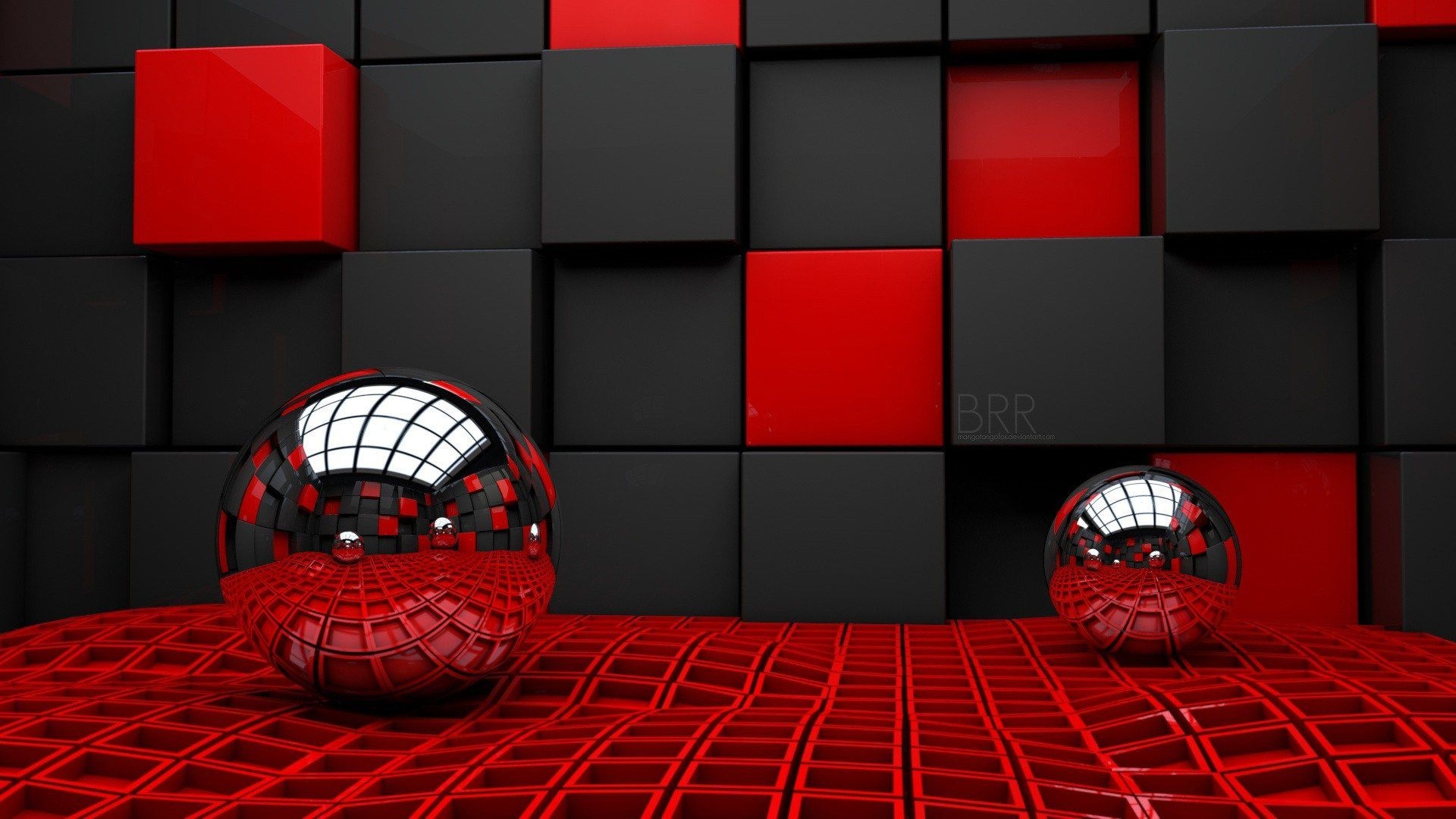 1920x1080 3D Red Wallpaper, Desktop