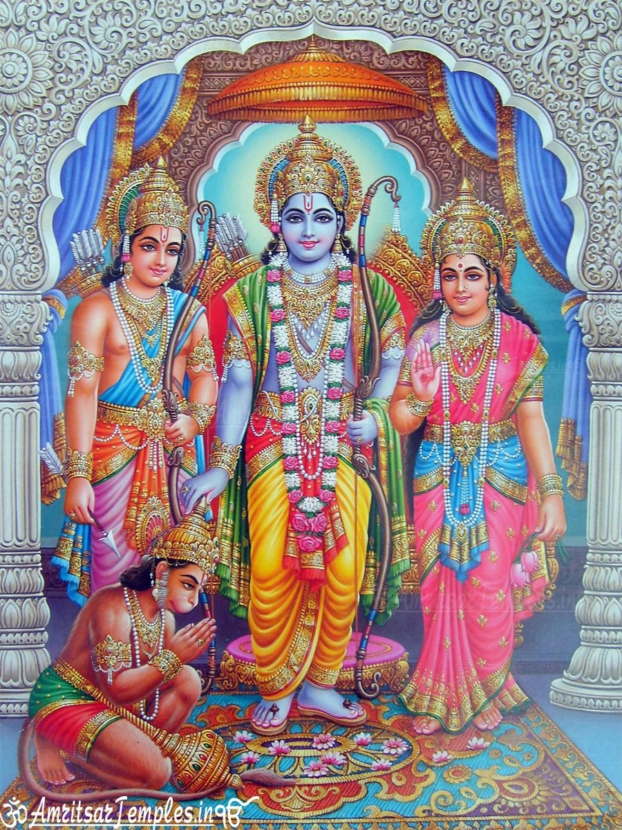 900x1200 Beautiful Picture of Ram, Sita, Lakshman and Hanuman Bhagwan, Phone