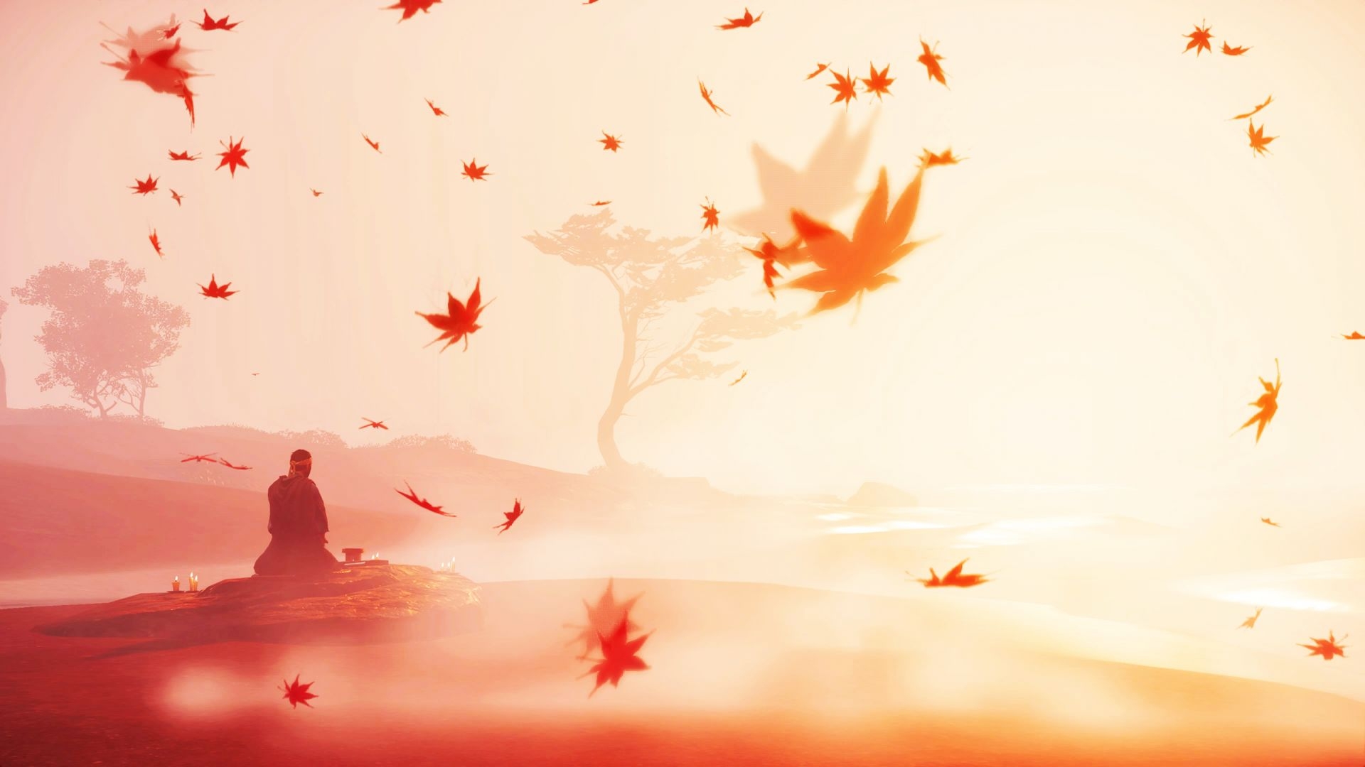 1920x1080 Wallpaper ghost of tsushima, autumn, falling leaves desktop wallpaper, HD image, picture, background, c3ba16, Desktop