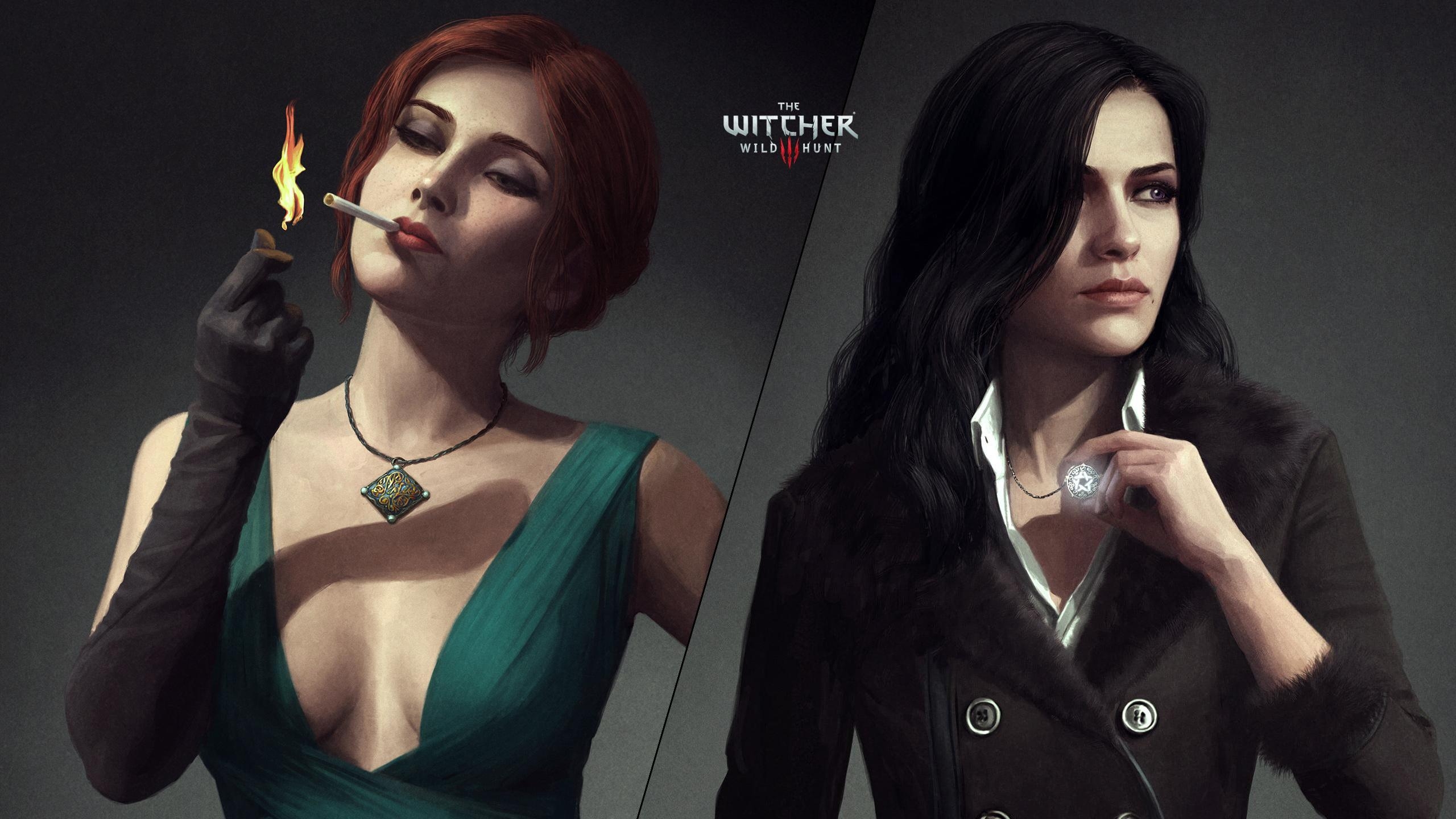 2560x1440 The Witcher female character collage, The Witcher 3: Wild Hunt, Desktop