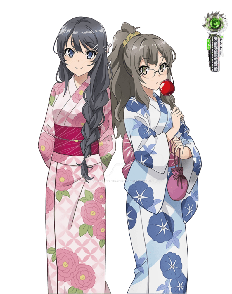 800x1010 Ao Buta:Sakurajima Mai Futaba Kawaiii Yukata PNG By OtakuRenders, Phone