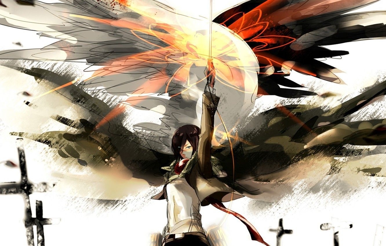 1340x850 Wallpaper Shingeki no Kyojin, Mikasa Ackerman, Attack Of The Titans image for desktop, section прочее, Desktop