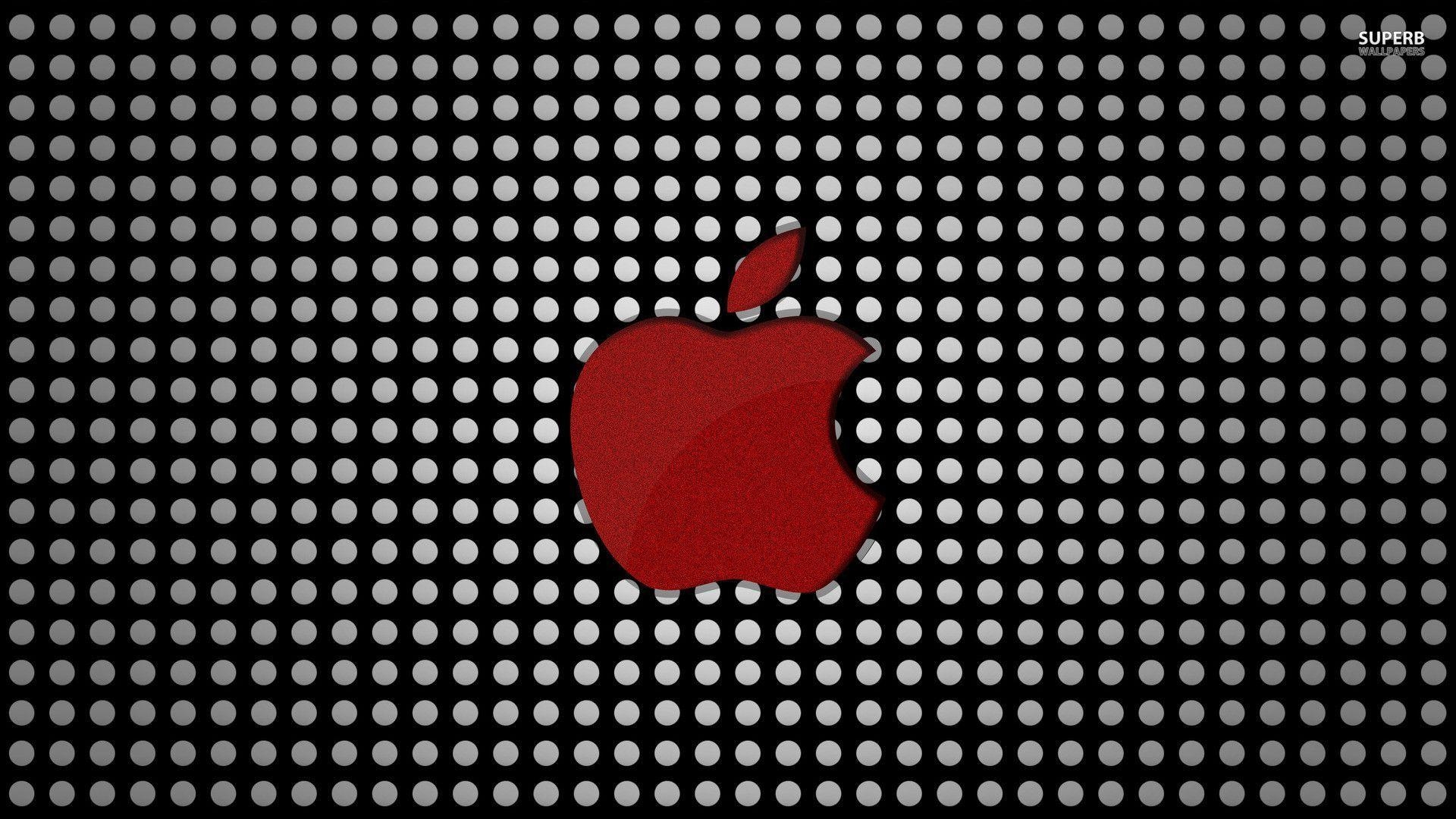 1920x1080 Red Apple logo on polka dots wallpaper wallpaper - #, Desktop