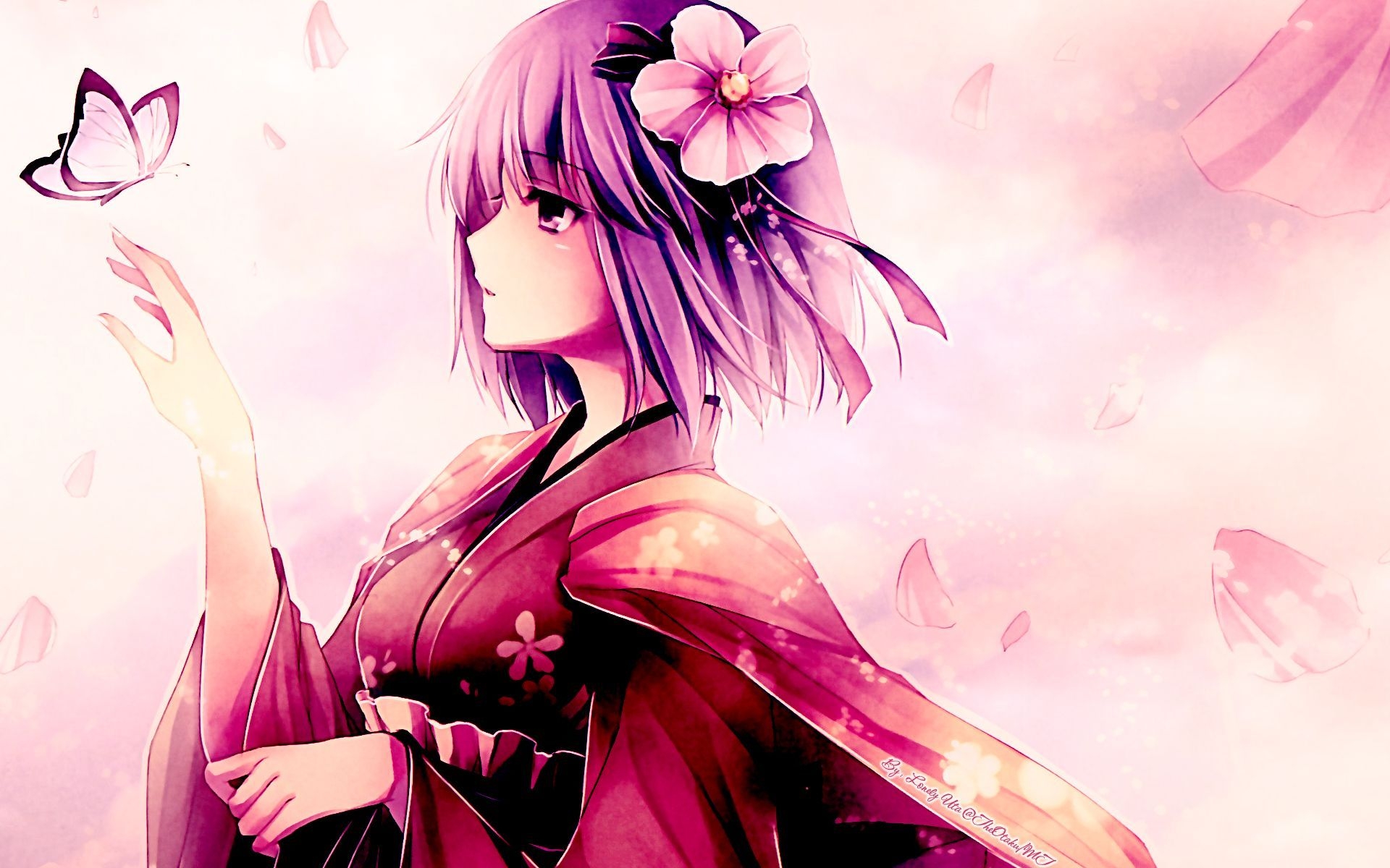 1920x1200 Beautiful Kimono Anime Girl Wallpaper Free Beautiful Kimono, Desktop