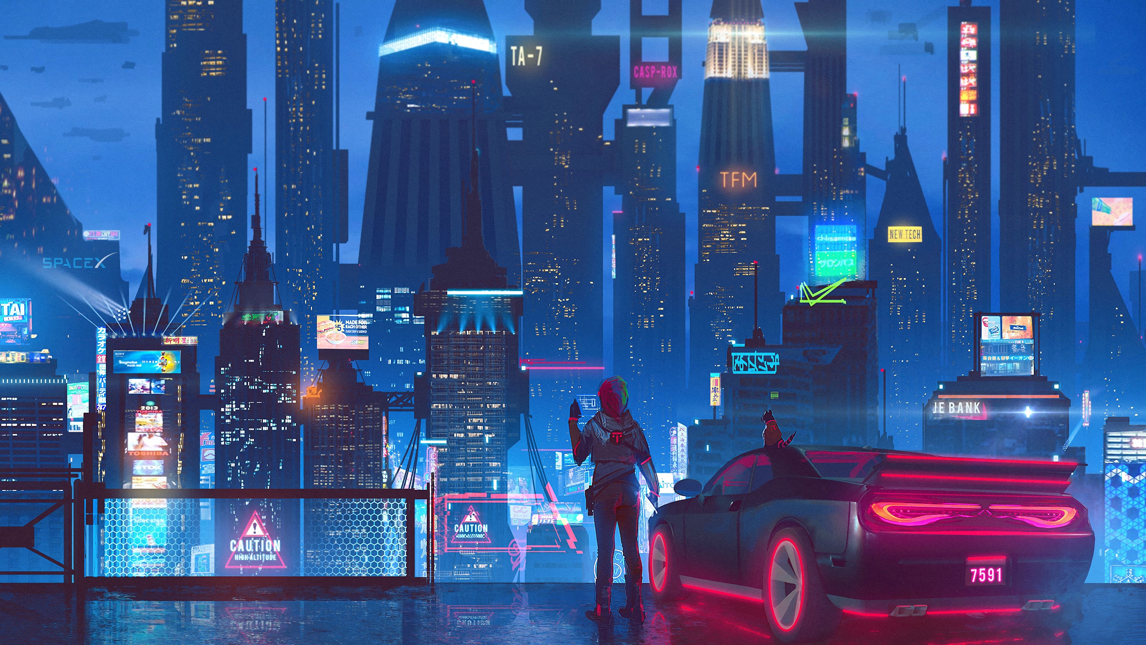 3840x2160 Sci Fi, Cyberpunk, City, 4K Wallpaperk Wallpaper, Desktop