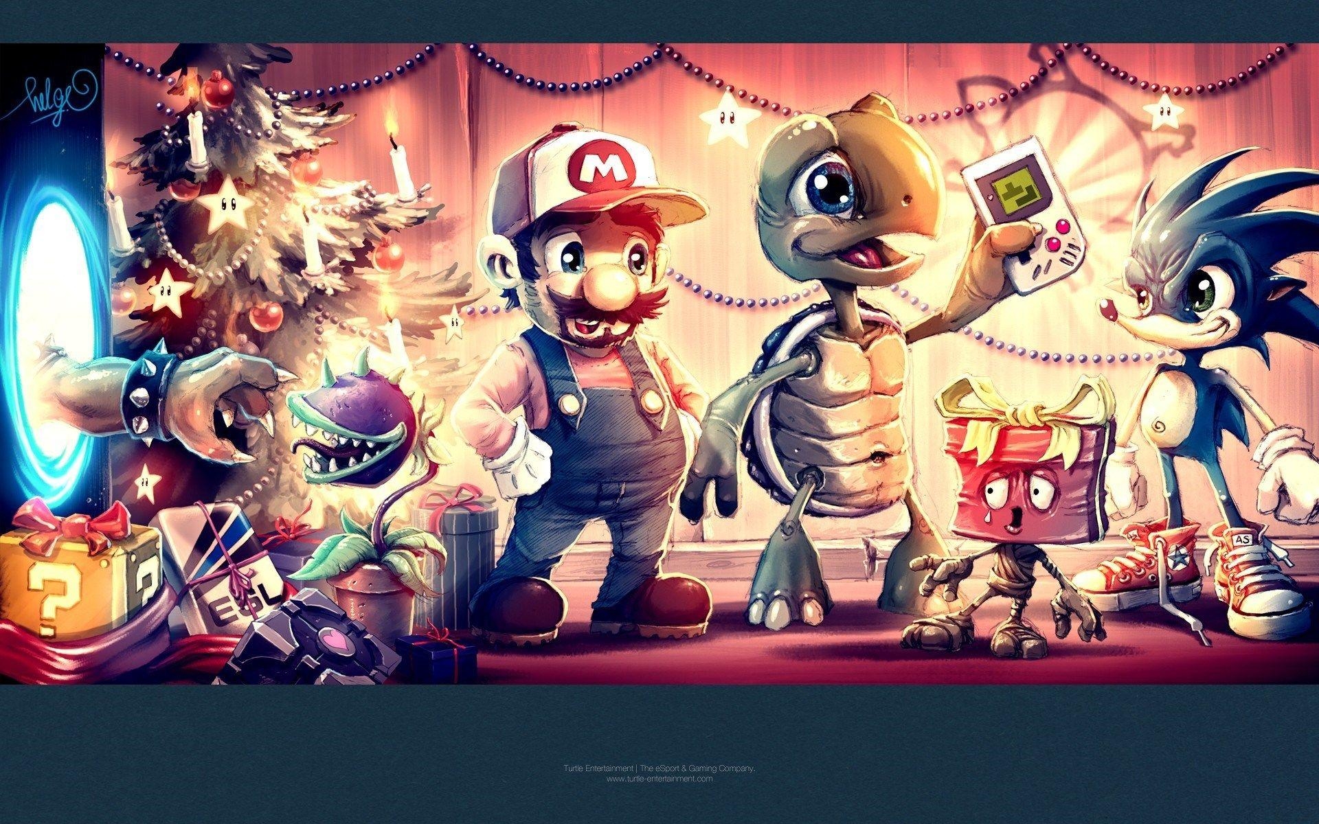 1920x1200 video games portal tetris super mario companion cube, Desktop