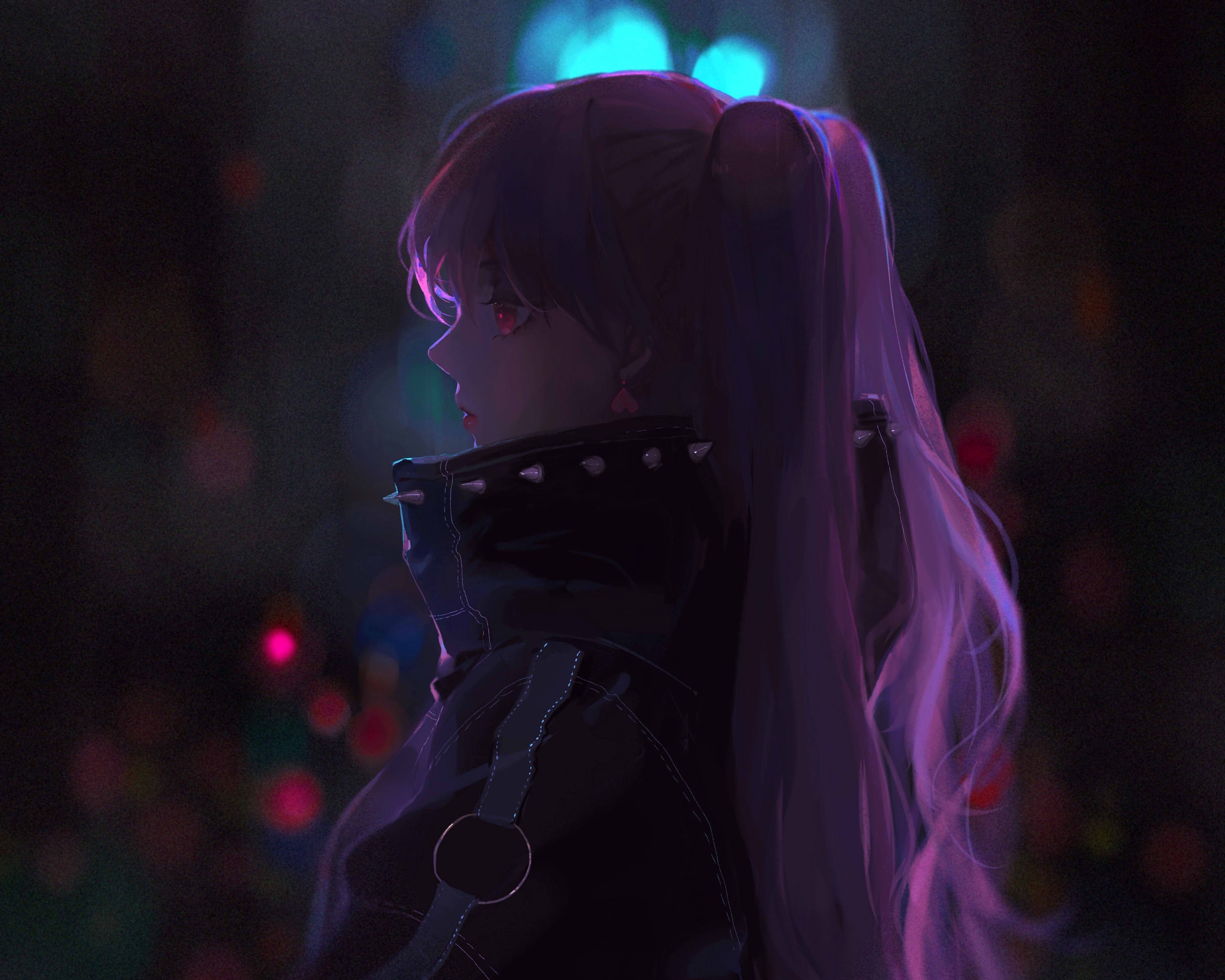 3000x2400 Wallpaper Anime Girl, Coat, Profile View, Pink Hair, Red Eyes:, Desktop