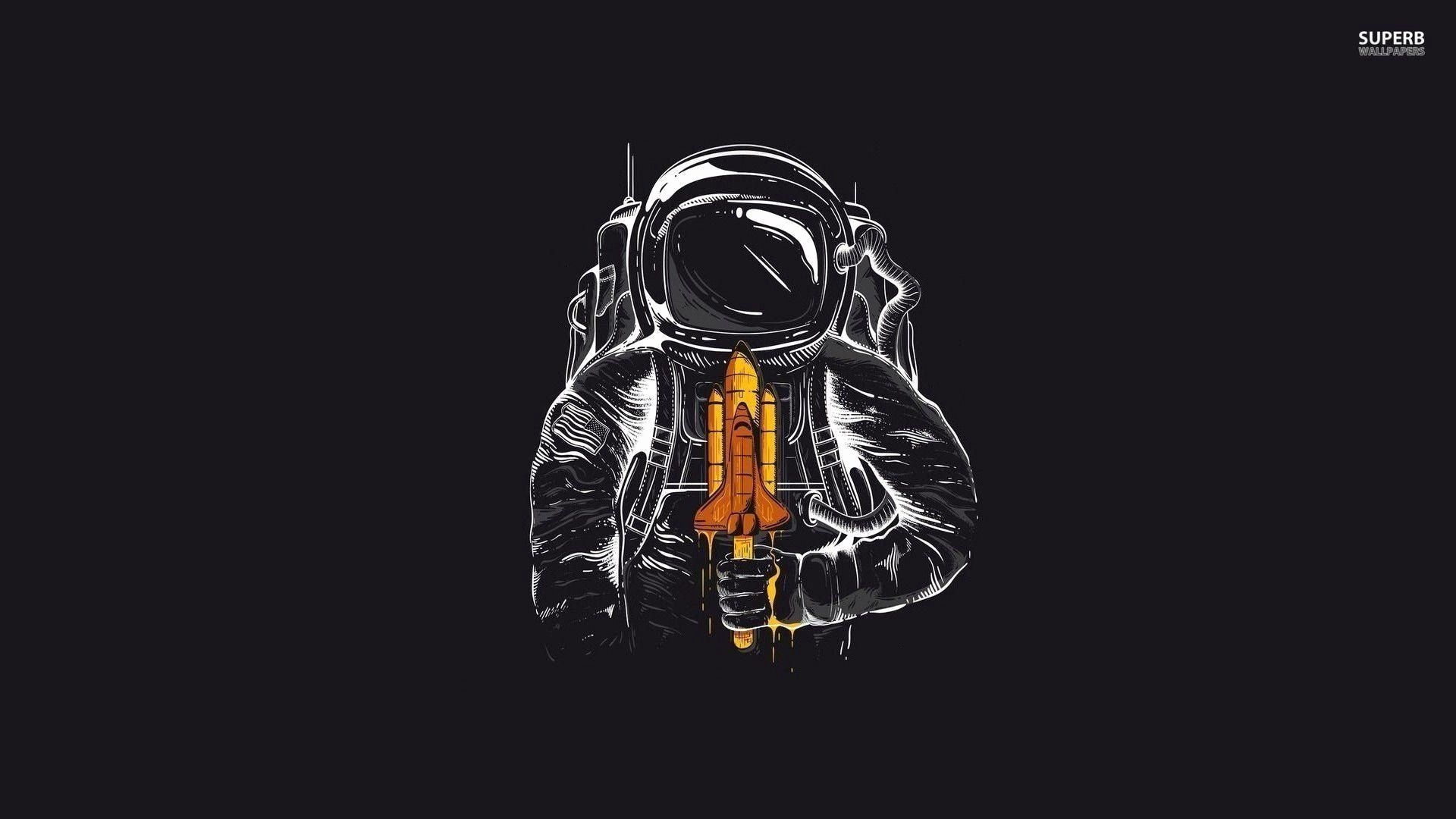 1920x1080 Cartoon Astronaut In Space Wallpaper, Desktop