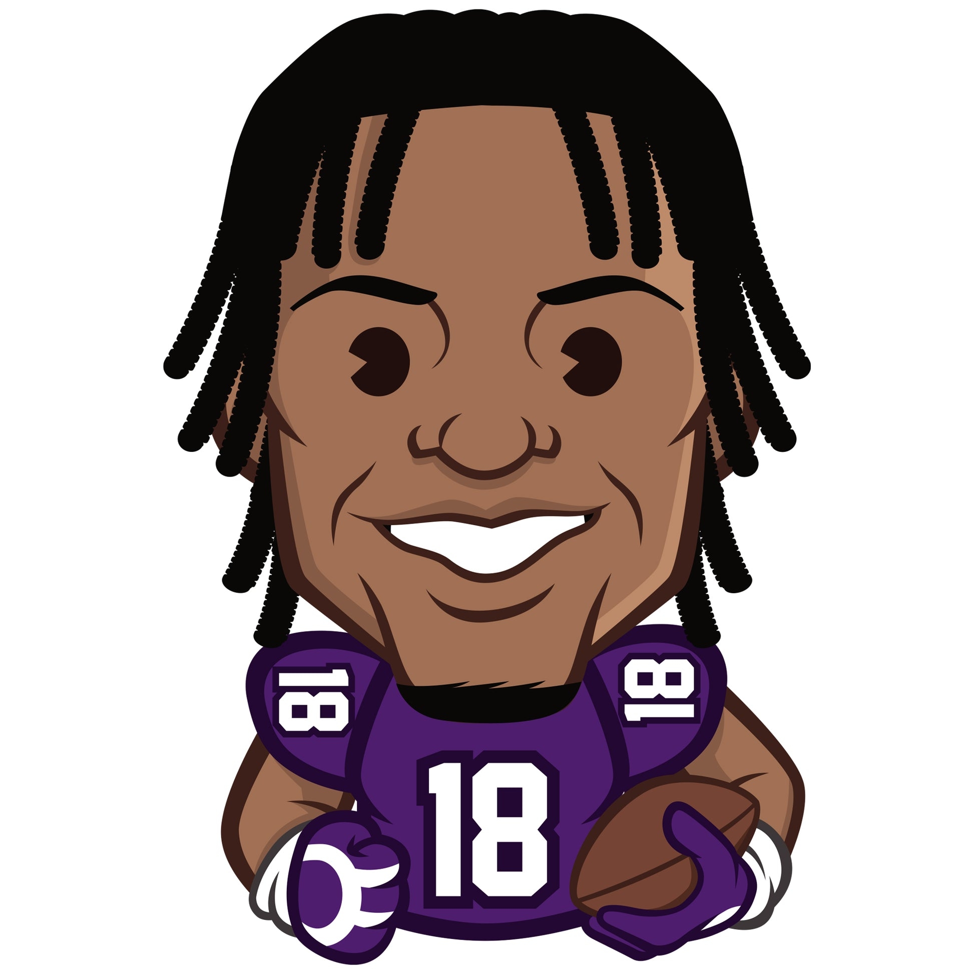 1950x1950 Minnesota Vikings: Justin Jefferson 2020 21 Emoji Foam Core Cutout, Phone