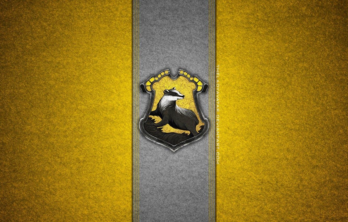 1340x850 Wallpaper coat of arms, Harry Potter, Hogwarts, badger, Desktop