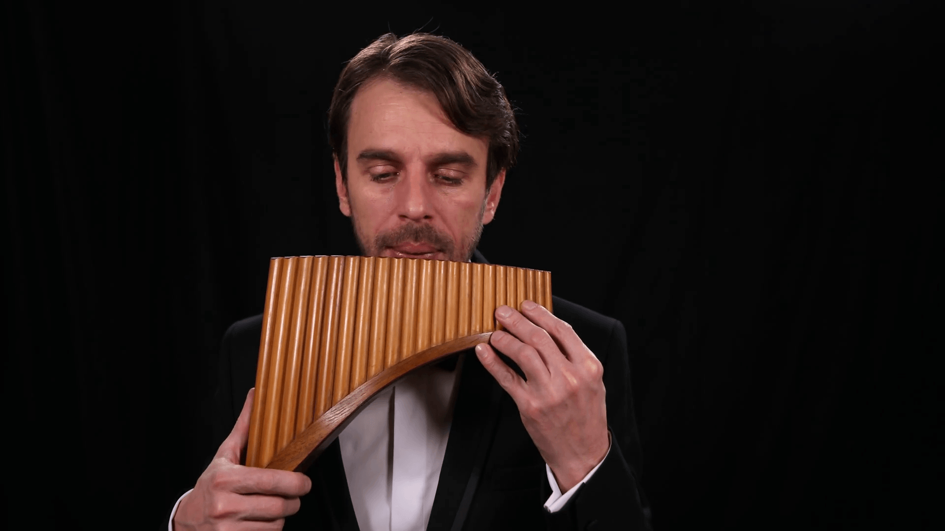 1920x1080 Talented Musician Play Pan Flute Romanian Instrument Man Performing, Desktop