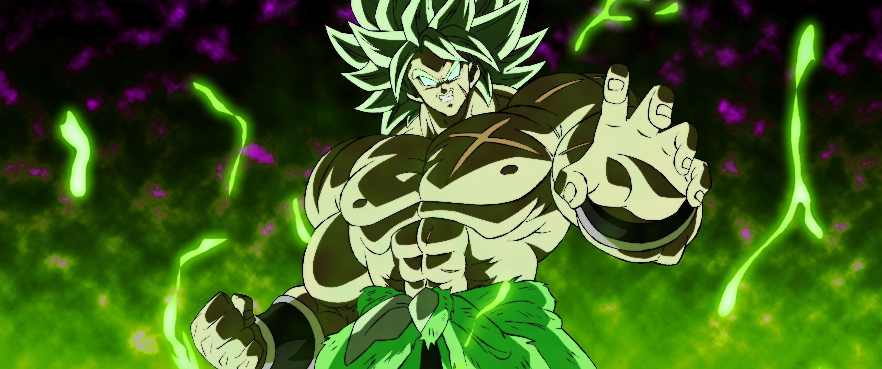 3440x1440 Legendary Super Saiyan Dragon Ball Super Broly 8K Wallpaper, Dual Screen