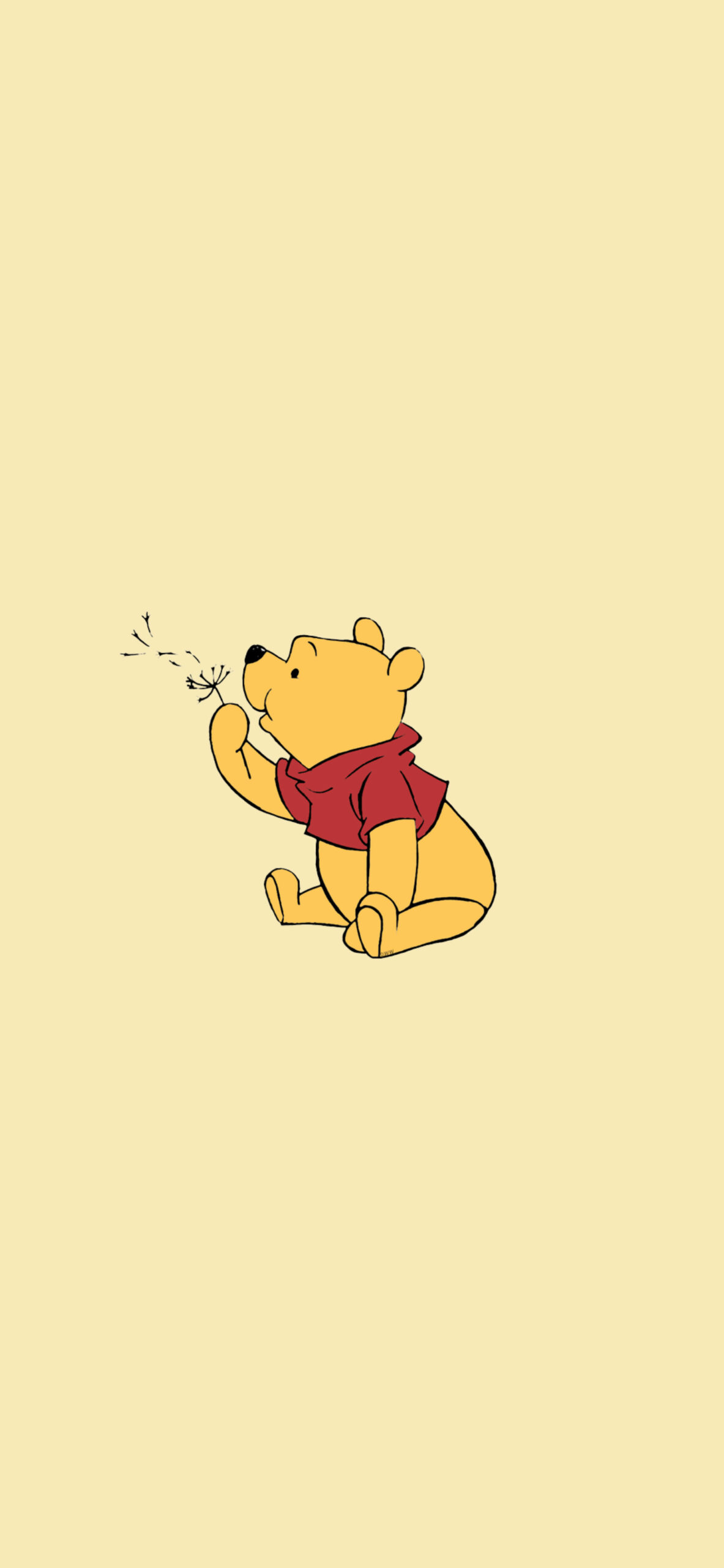 1190x2560 Winnie the Pooh & Dandelion Yellow Wallpaper, Phone