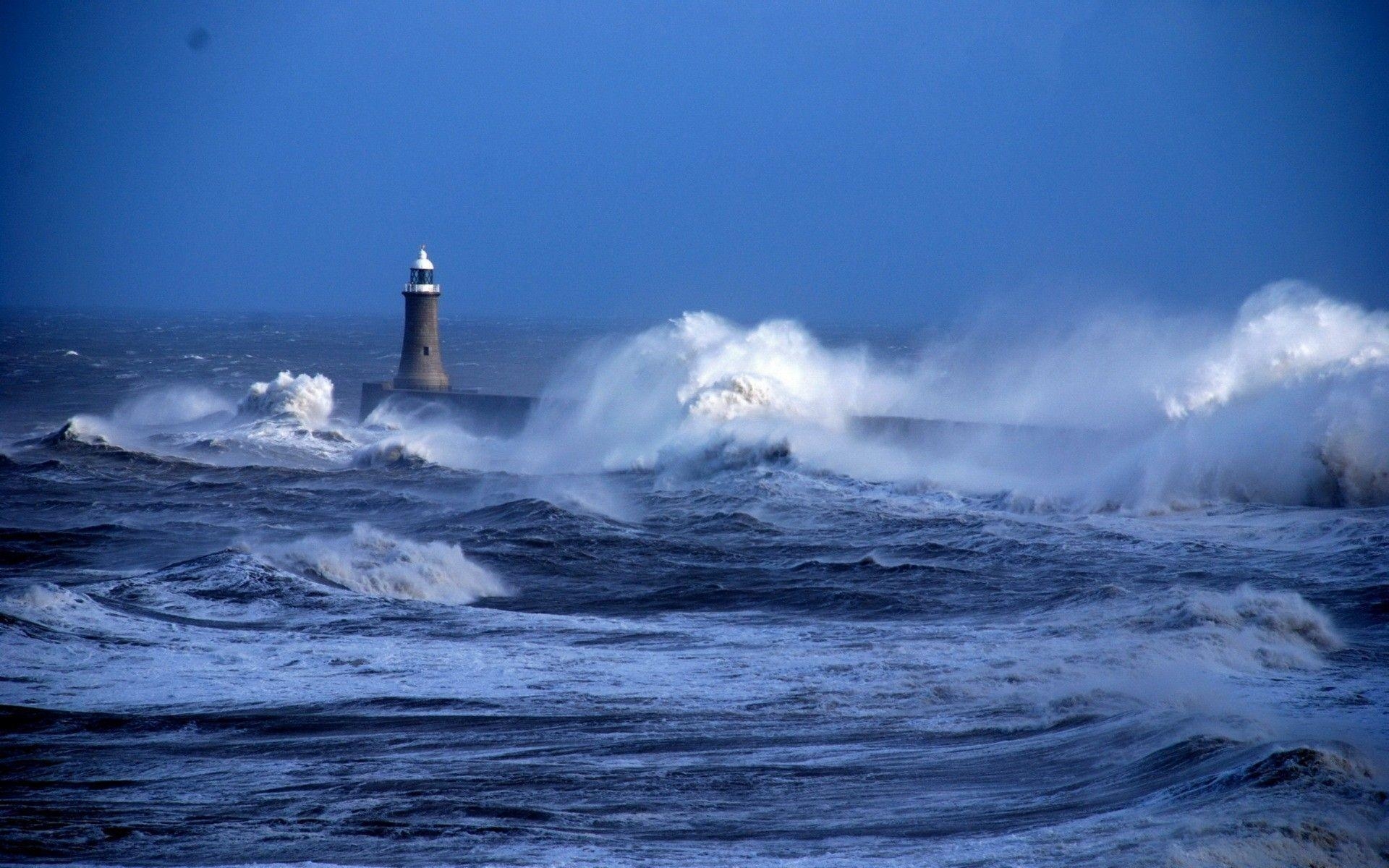 1920x1200 Lighthouses ocean waves wallpaper. PC, Desktop