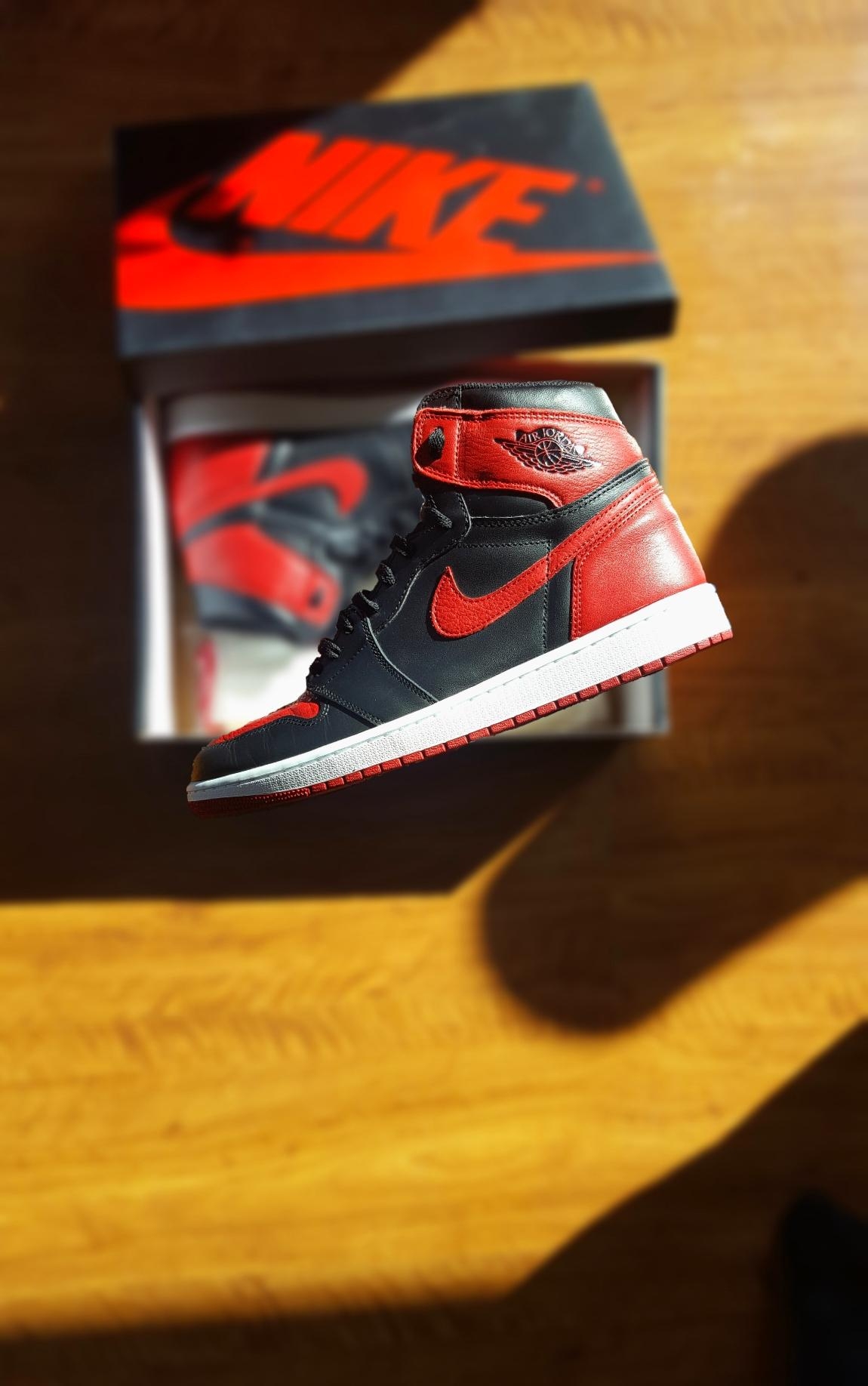 1150x1840 Jordan 1 Bred 2016 wallpaper HD, Phone