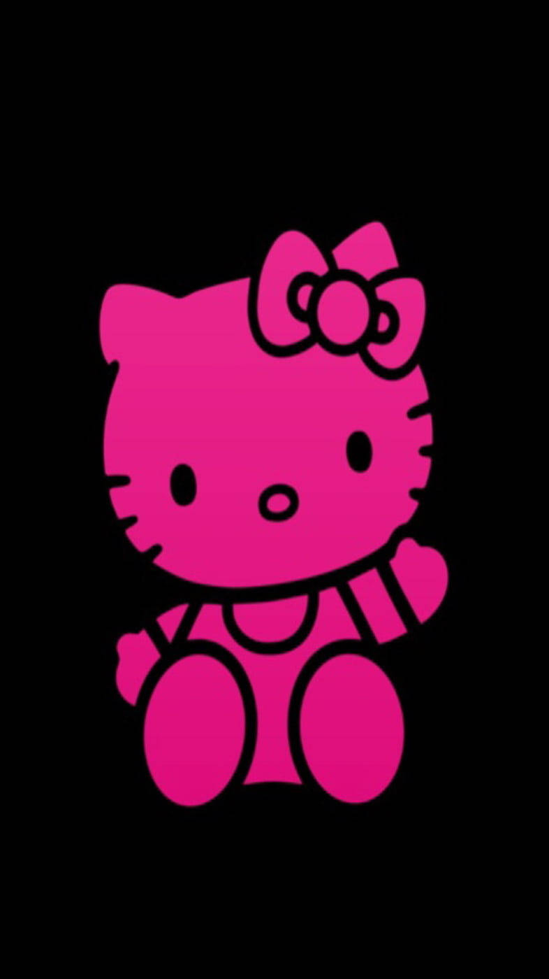 790x1400 Download Hot Pink And Black Hello Kitty Wallpaper, Phone