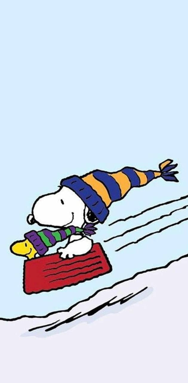 630x1280 Snoopy Sled wallpaper, Phone