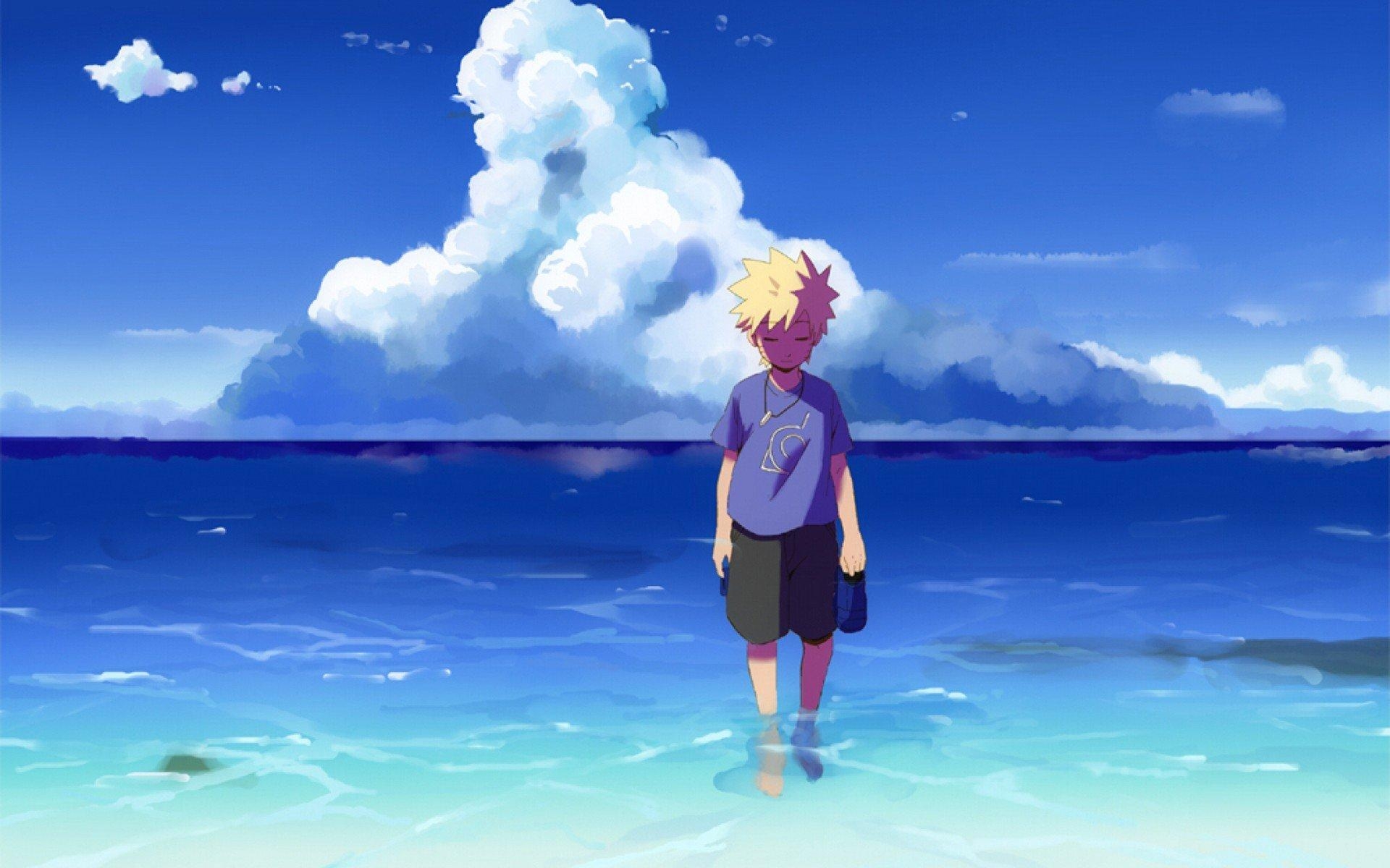 1920x1200 px anime beach digital art landscape Masashi, Desktop