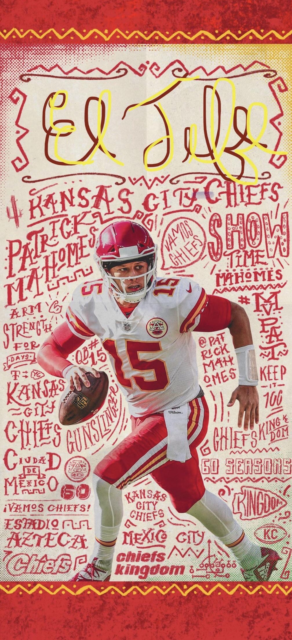 1010x2210 My editor the Mahomes Wallpaper for the CDMX game, Phone