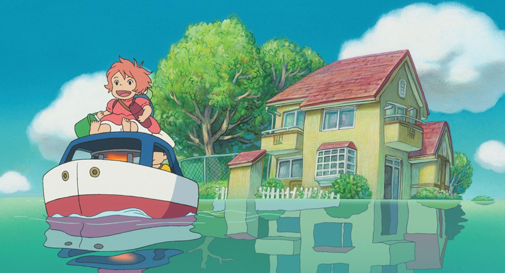 2140x1160 ponyo ghibli art, Ghibli artwork, Studio ghibli movies, Desktop