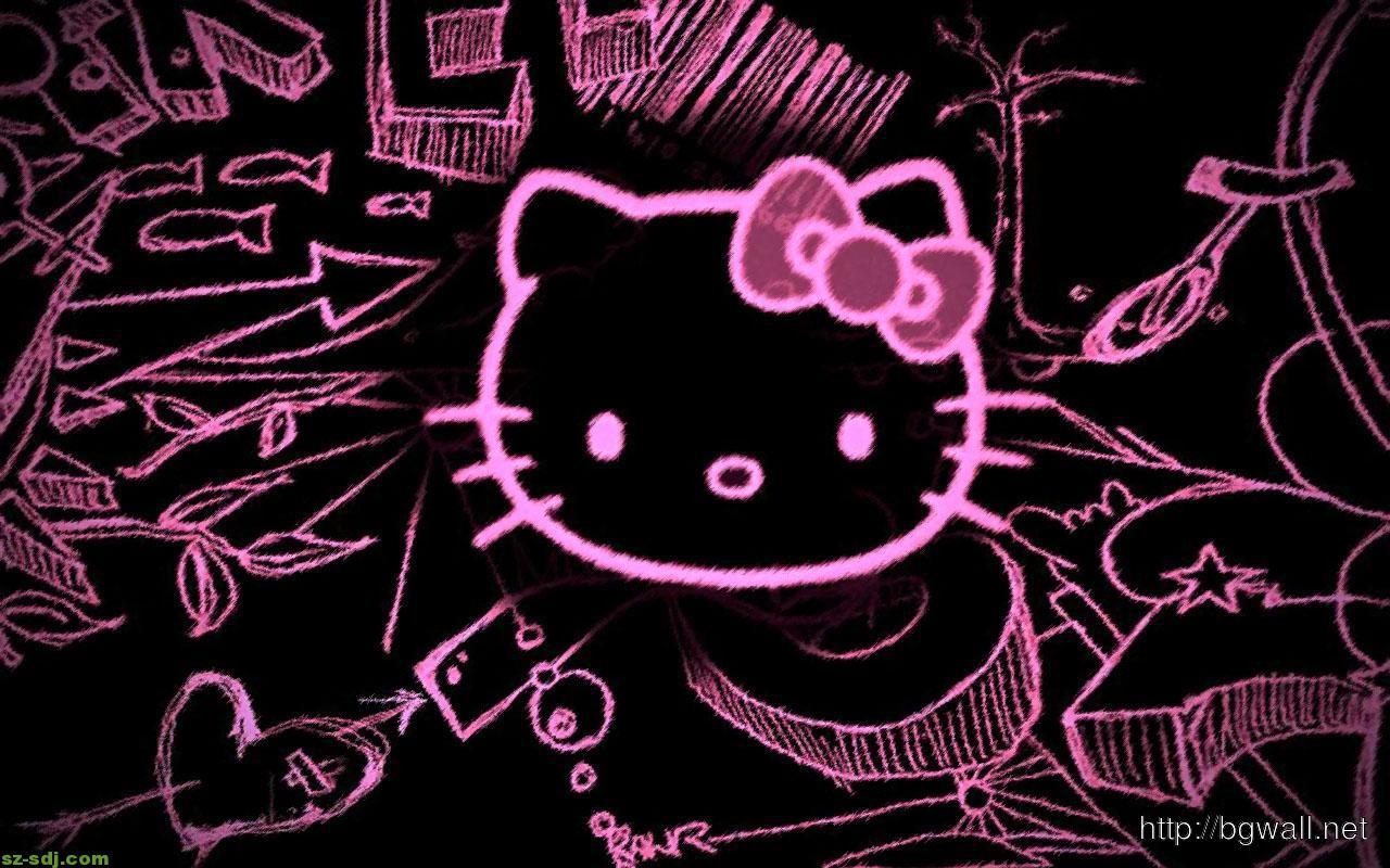 1280x800 Black Hello Kitty Wallpaper Widescreen, Desktop