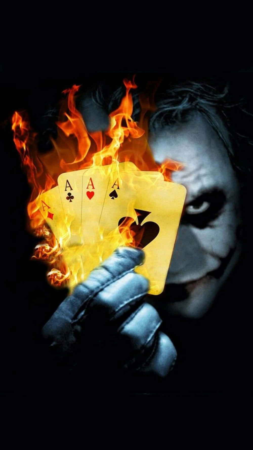 1000x1780 Download Dangerous Joker Scary Cards Fire Wallpaper, Phone