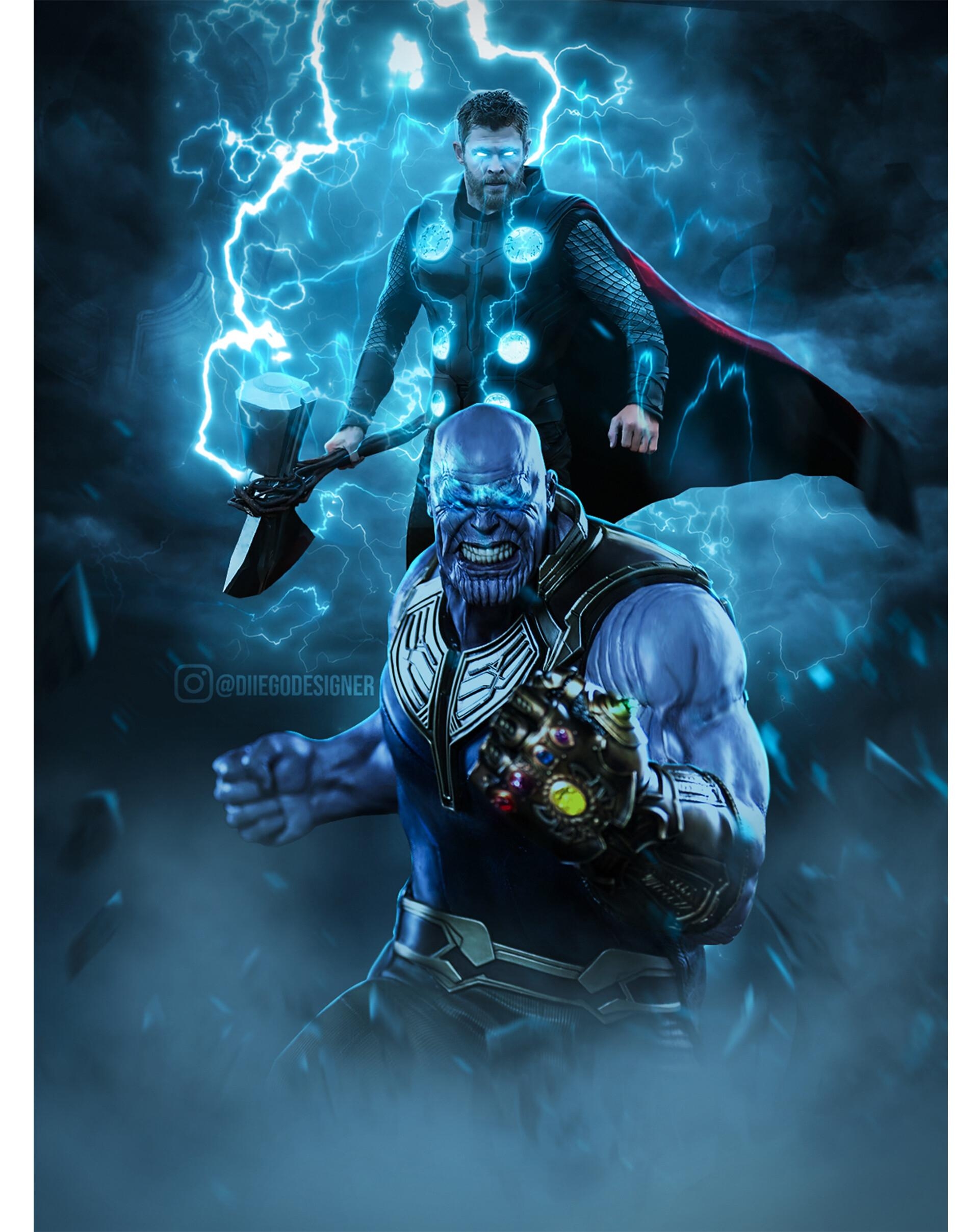 1920x2420 Thor and Thanos Avengers Endgame Artwok, Phone