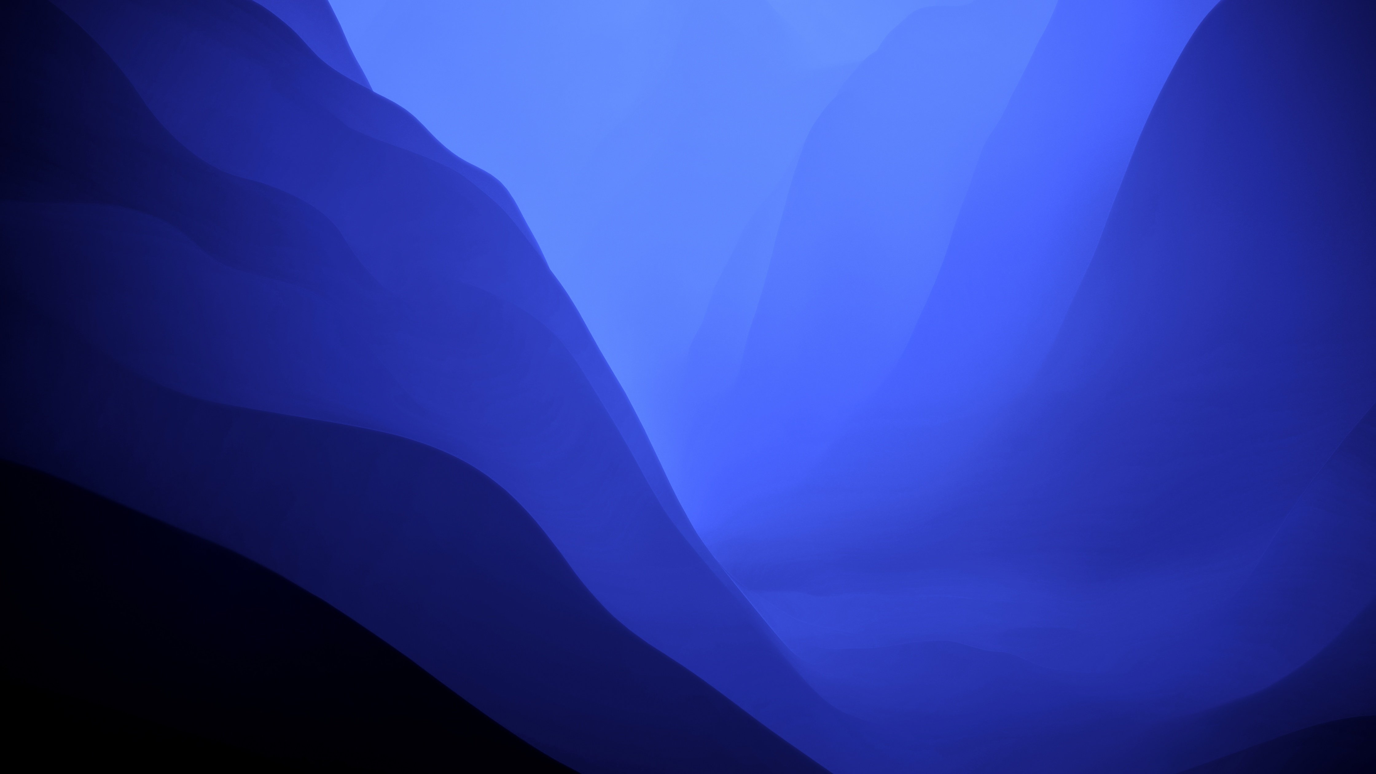 4480x2520 macOS Monterey Wallpaper 4K, Stock, Blue, Dark Mode, Layers, 5K, Gradients, Desktop