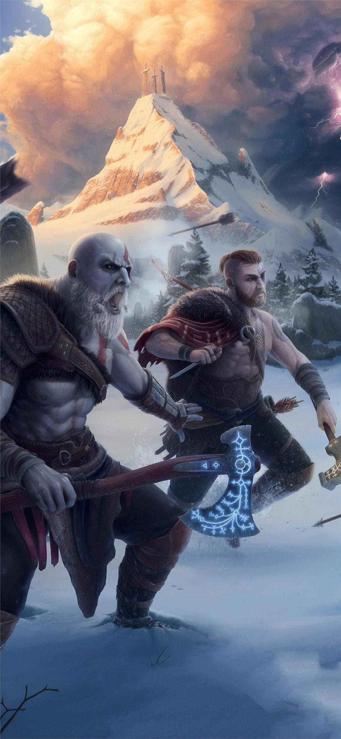 1130x2440 god of war 4k artwork iPhone X Wallpaper Free Download, Phone