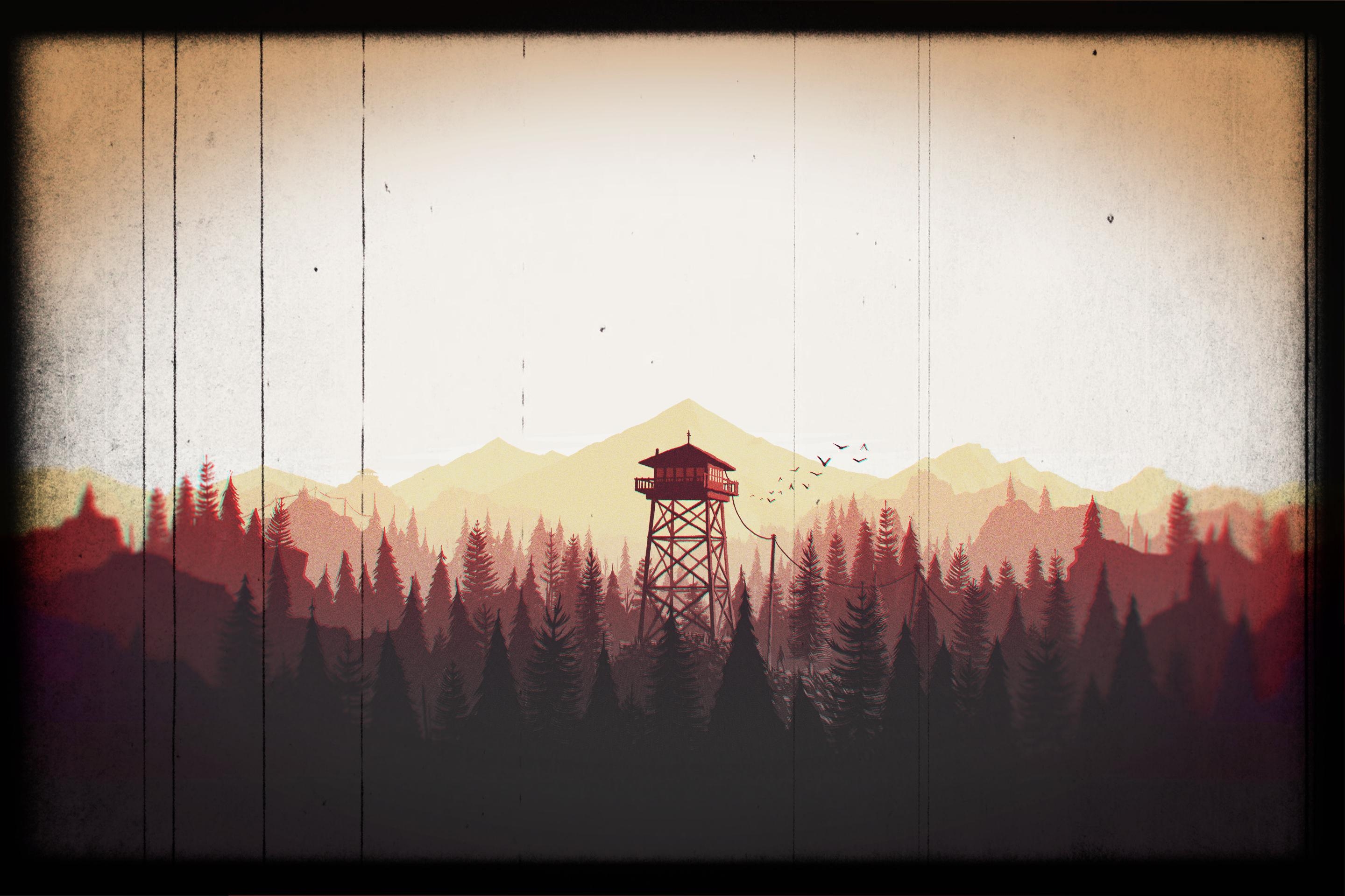 2880x1920 Firewatch Retro Film Look, Desktop